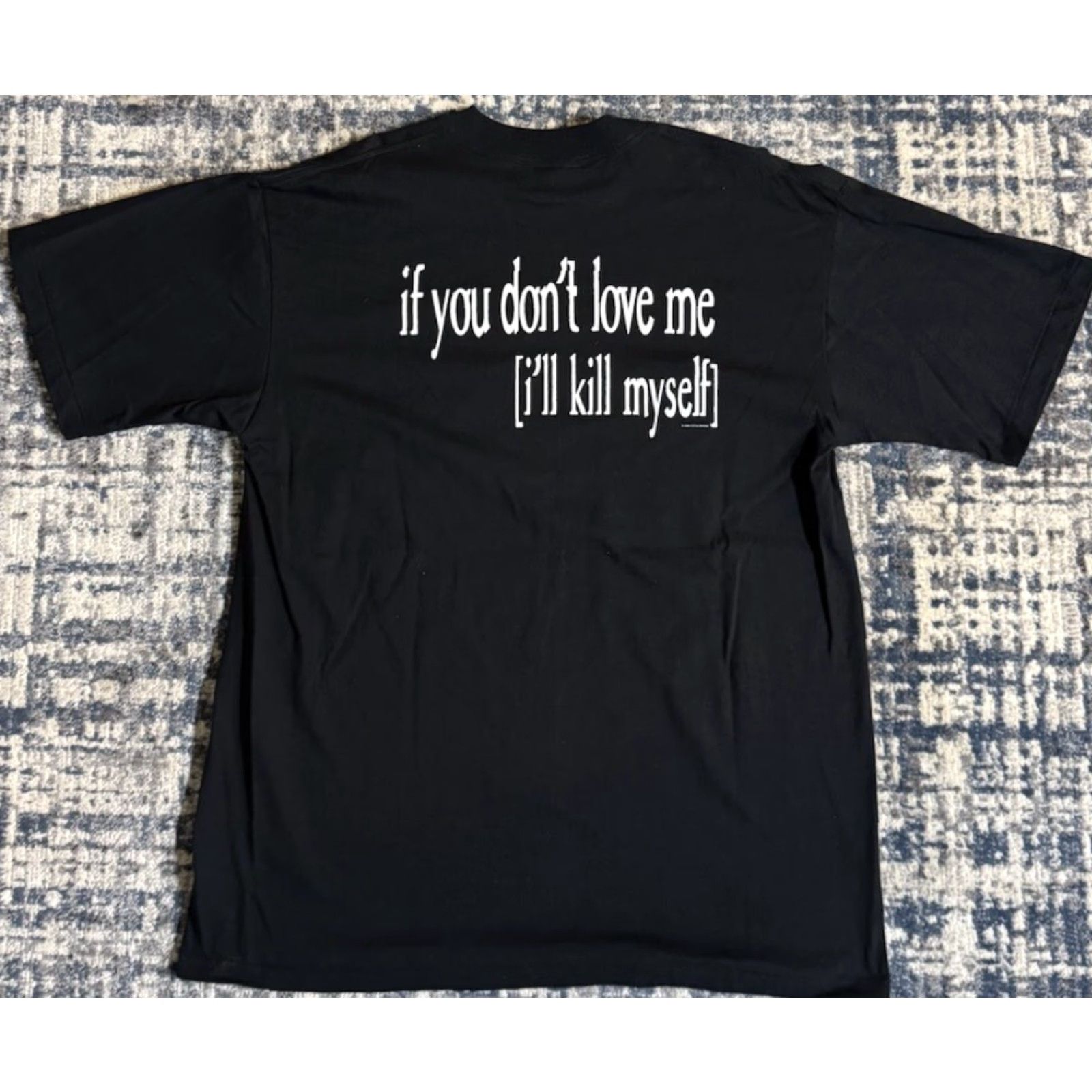 Folk VINTAGE Pete Droge If You Don’t Love Me I’ll Kill Myself T Shirt XL Black 90s Band Folk Music Rock Graphic Print Crew Neck Short Sleeve Men XL Stone? Size US XL / EU 56 / 4 - 4 Thumbnail