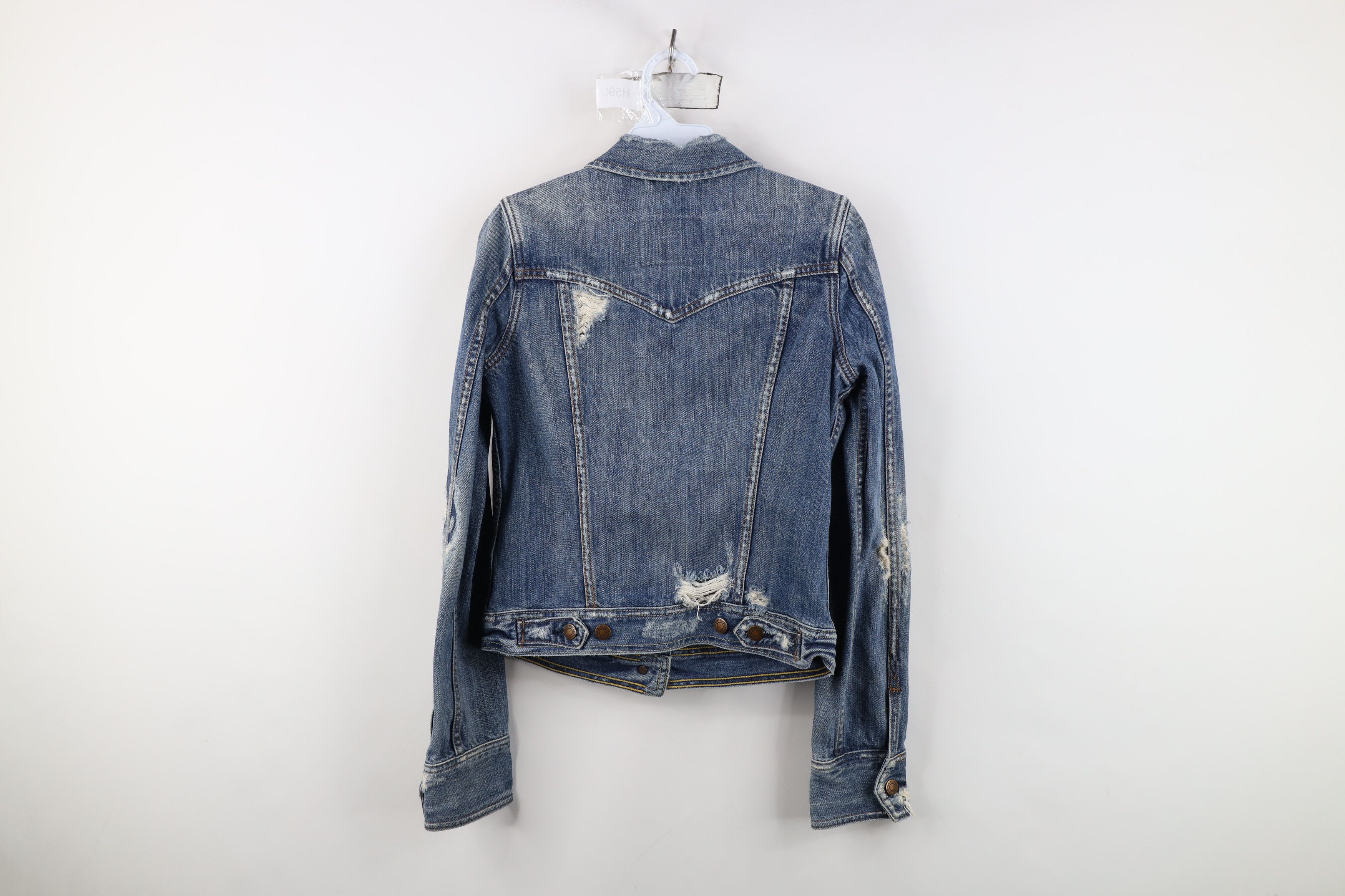 Abercrombie & Fitch Vintage 90s Y2K Abercrombie & Fitch Denim Trucker Jacket Size S / US 4 / IT 40 - 13 Thumbnail