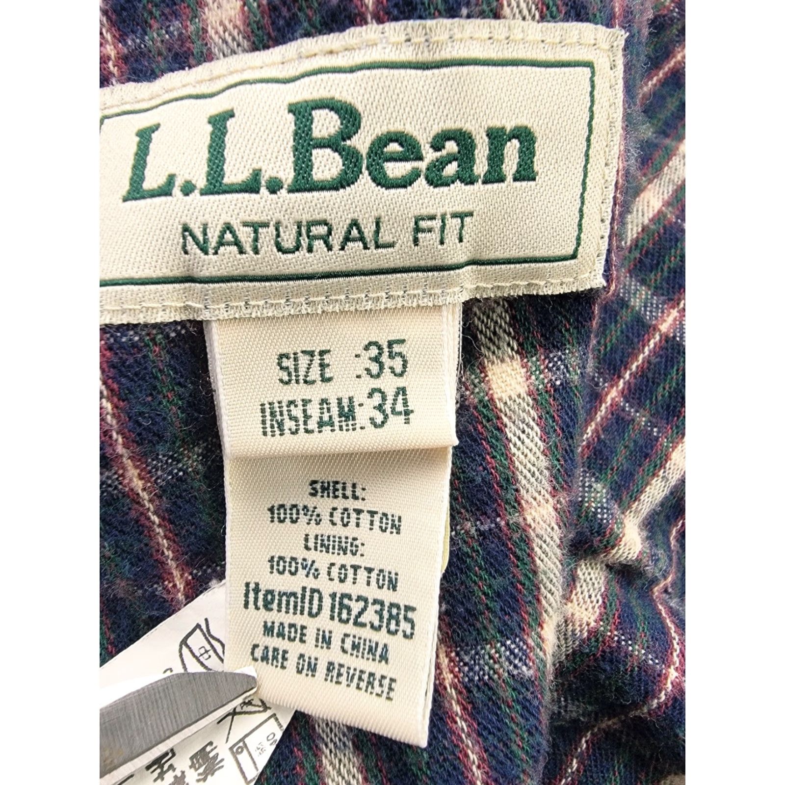 Vintage LL Bean Pants Mens 35x34 Beige Flannel Lined Outdoor Straight Leg Pants Casual Size US 35 - 5 Thumbnail