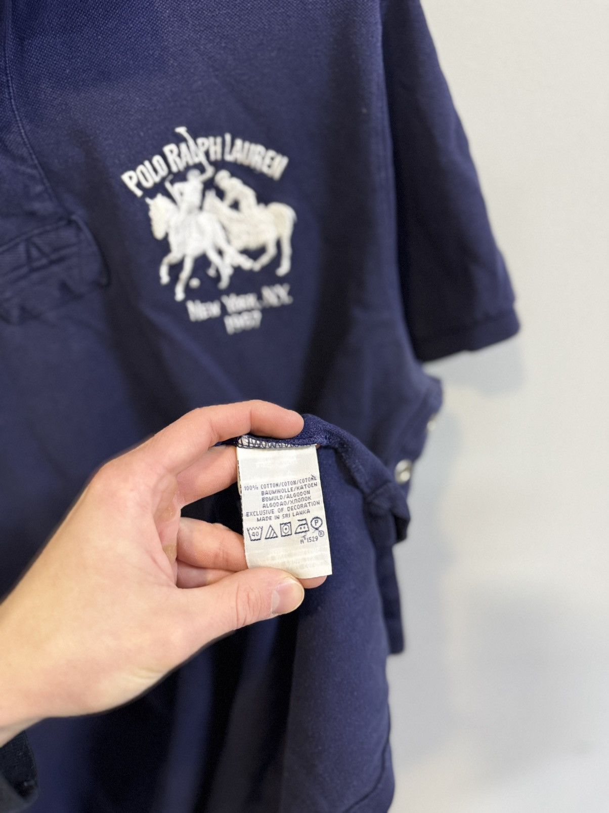 Polo Ralph Lauren × Vintage Vintage Polo Ralph Lauren New York 3 big logo polo tee 90’s Size US XL / EU 56 / 4 - 6 Thumbnail