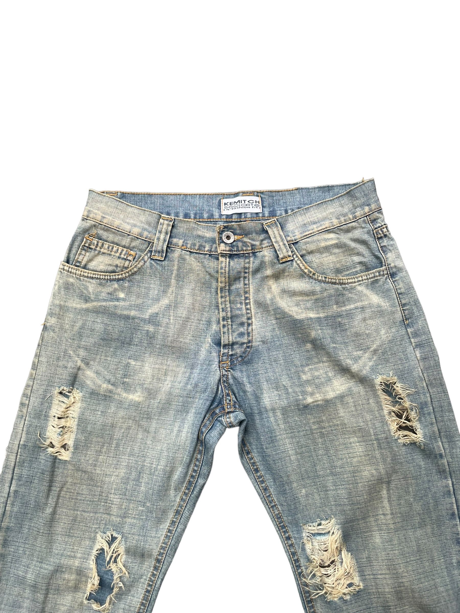 Designer Vintage Kemitch Socialite Distresed Denim Size US 32 / EU 48 - 2 Thumbnail