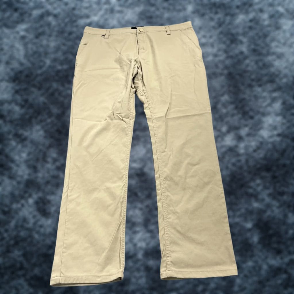 Vintage True Linkswear Golf Pants Mens 36x32 Beige Brown All Day Slim Straight Chino Pockets Stretch Adult 36 Mens SlIM Beige Size US 36 / EU 52 - 1 Thumbnail