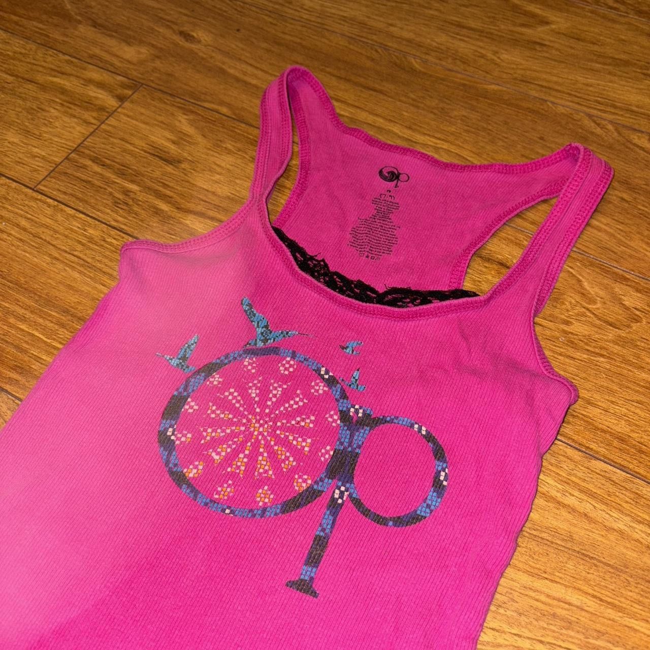 Other Pink Y2K tank top with black lace detailing Size M / US 6-8 / IT 42-44 - 2 Thumbnail
