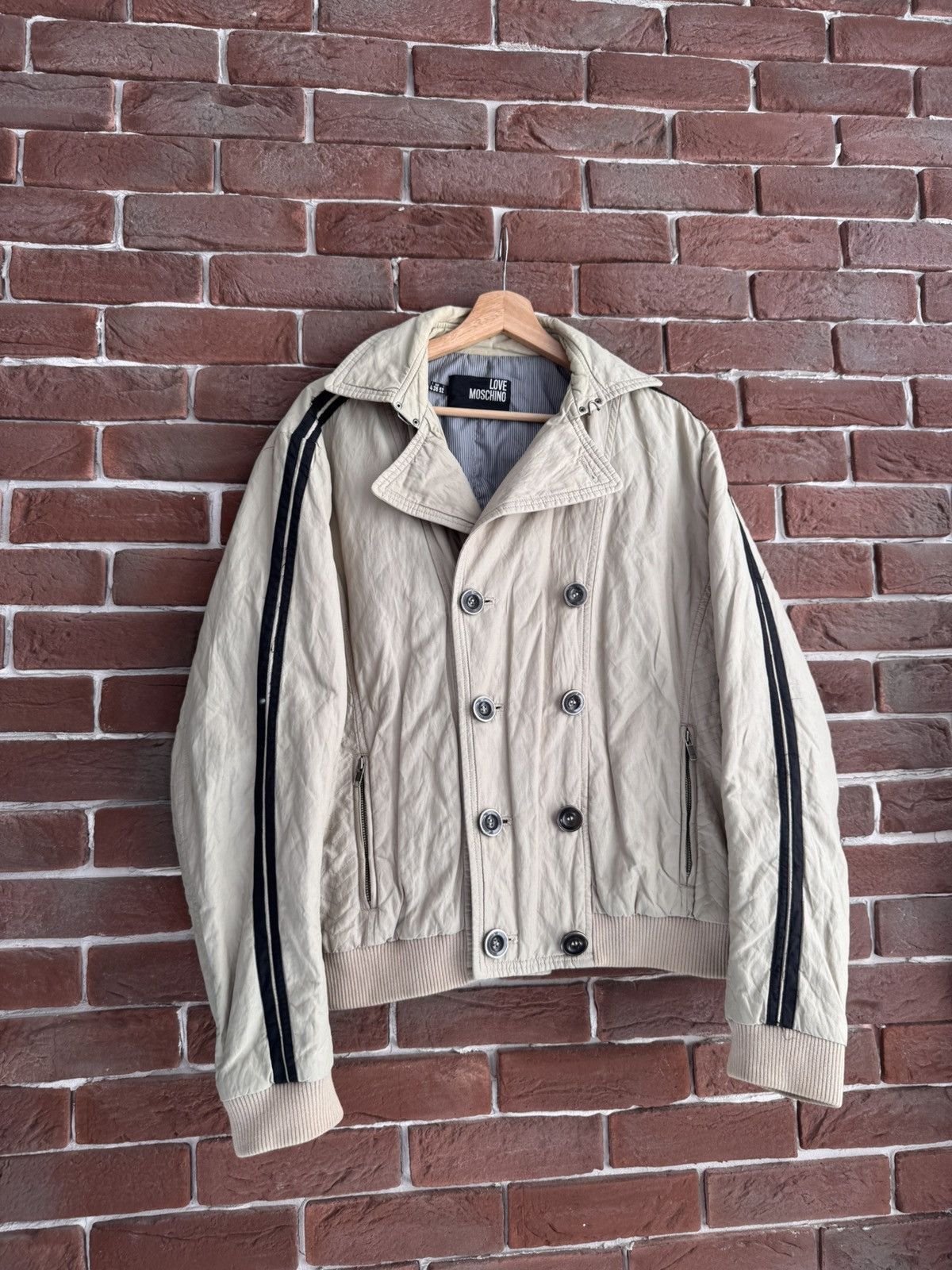 Moschino Vintage Love Moschino Hype Jacket Art Designer Rare Beige 52 Size US L / EU 52-54 / 3 - 6 Thumbnail