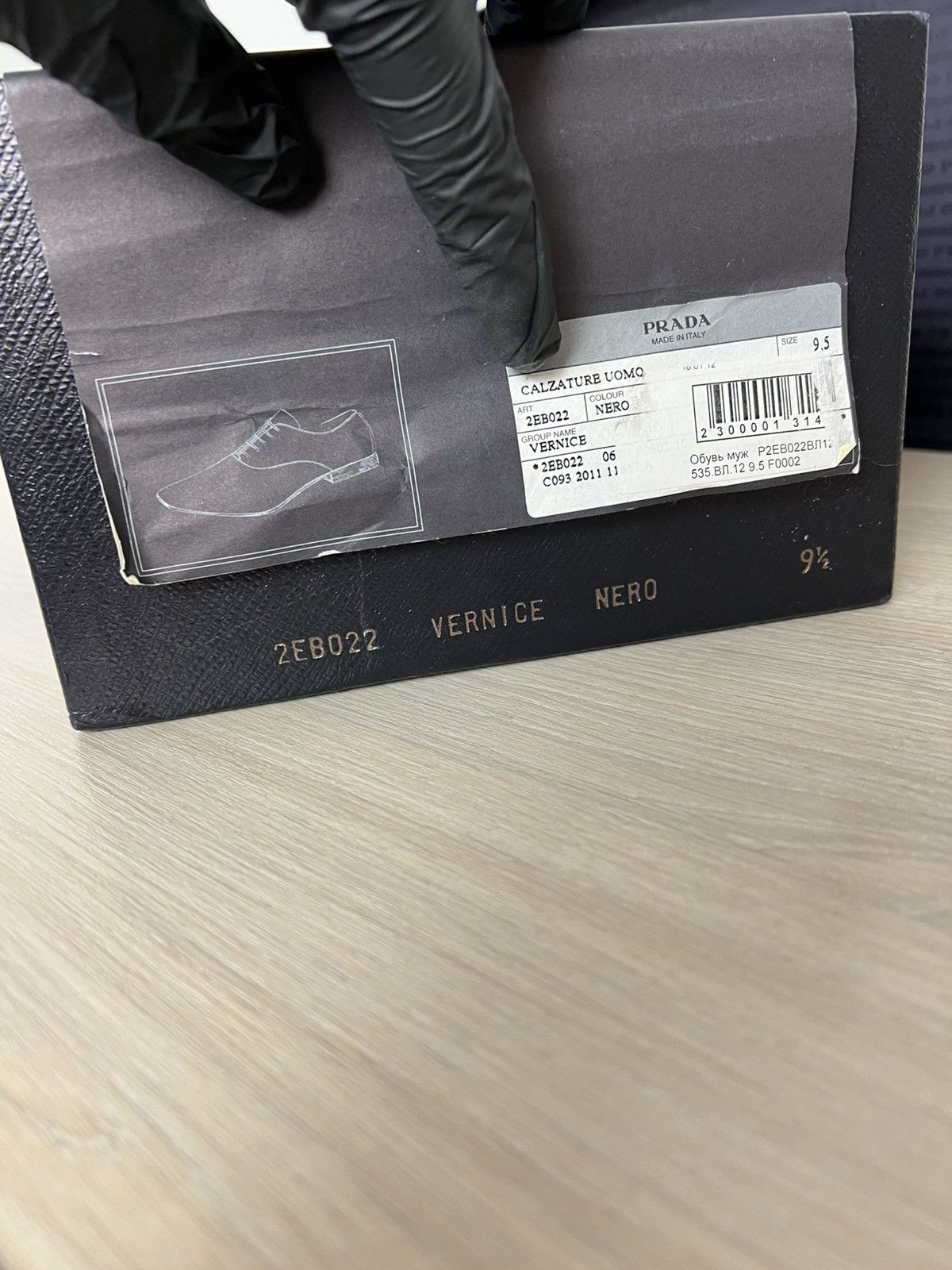 Prada Prada Black Spazzolato Leather Oxfords Size US 10.5 / EU 43-44 - 23 Thumbnail