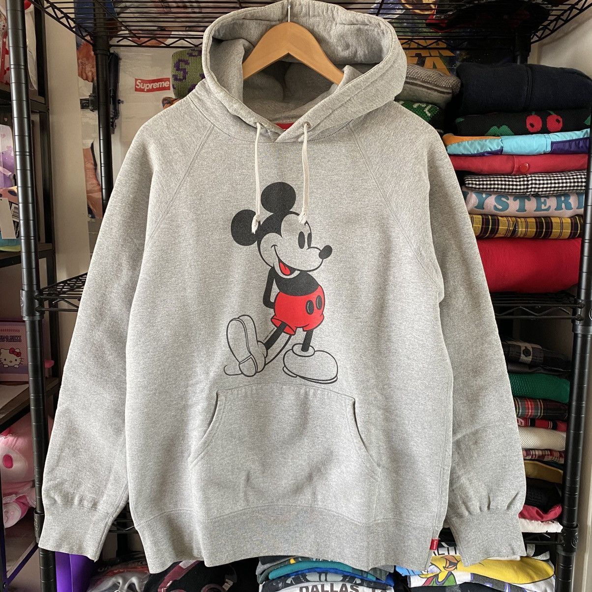 Disney × Supreme Supreme Disney Mickey Mouse Hooded Sweatshirt Grey 2009 Size US L / EU 52-54 / 3 - 1 Thumbnail