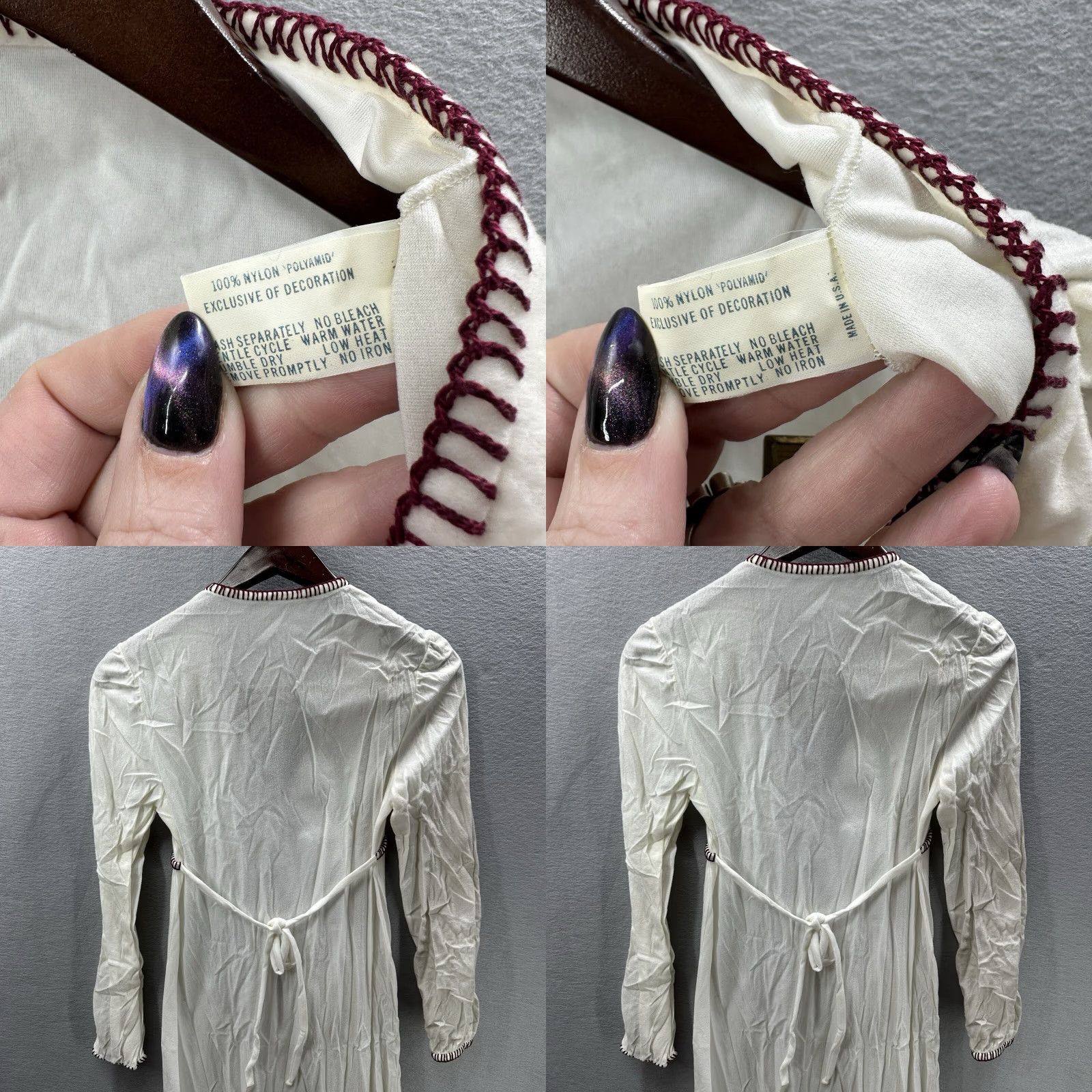 Vintage VINTAGE Vassarette Nightgown Womens Adult Medium Ivory Flannel Solid 80s 90s Cottagecore Empire Waist Size ONE SIZE - 8 Thumbnail