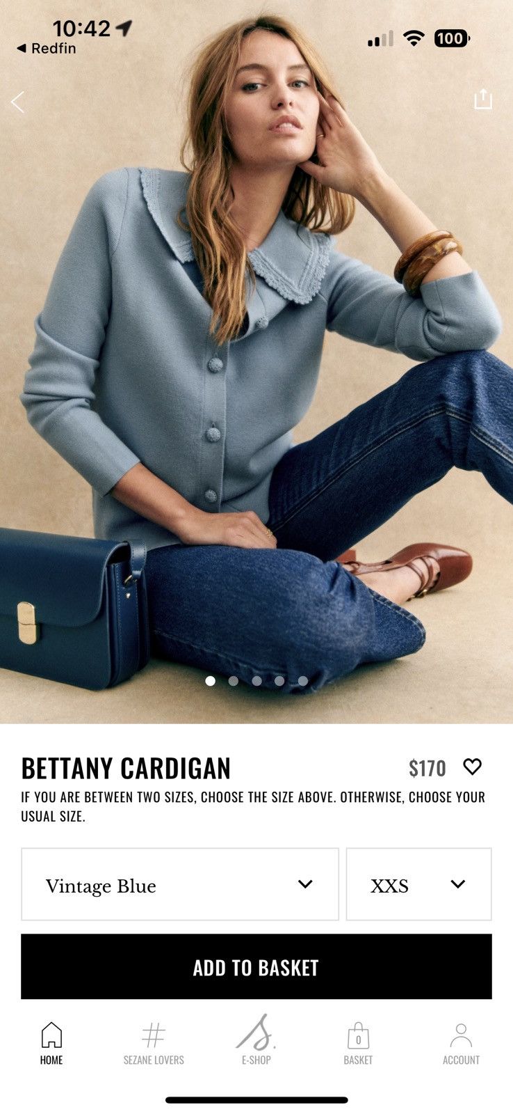 Sezane Sezane Bettany Cardigan Vintage Blue Size XS Size XS / US 0-2 / IT 36-38 - 1 Thumbnail