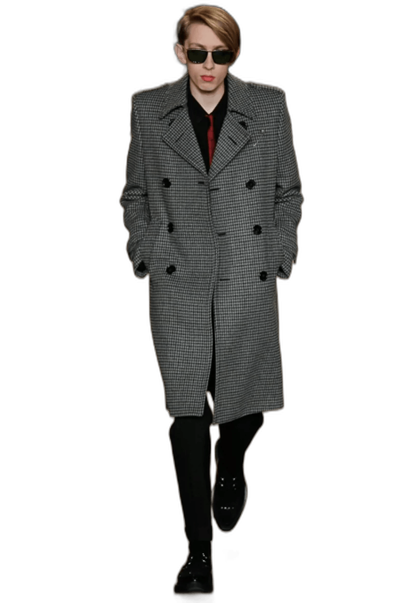 Hedi Slimane Saint Laurent Paris Hedi Plaid Coat Size US L / EU 52-54 / 3 - 1 Thumbnail
