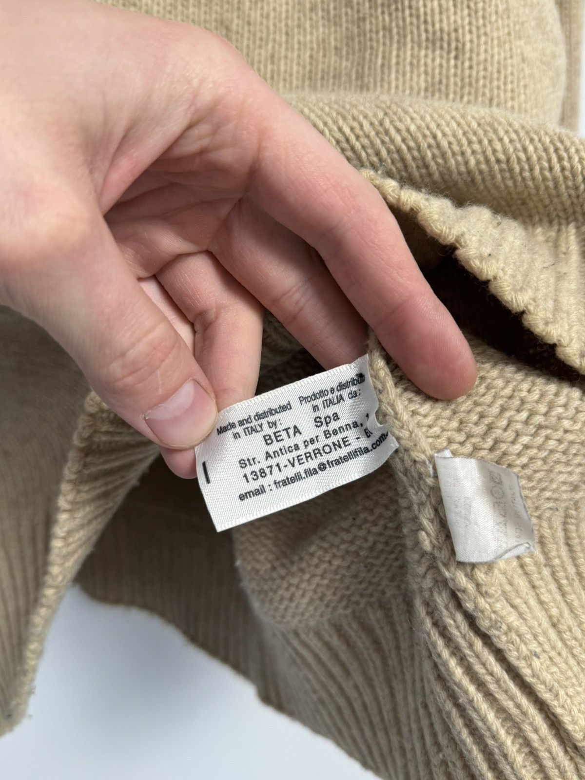 Fred Perry Fred Perry 1/4 Zip Sweater Wool Beige Vintage 90’s Hype Size US XL / EU 56 / 4 - 12 Thumbnail