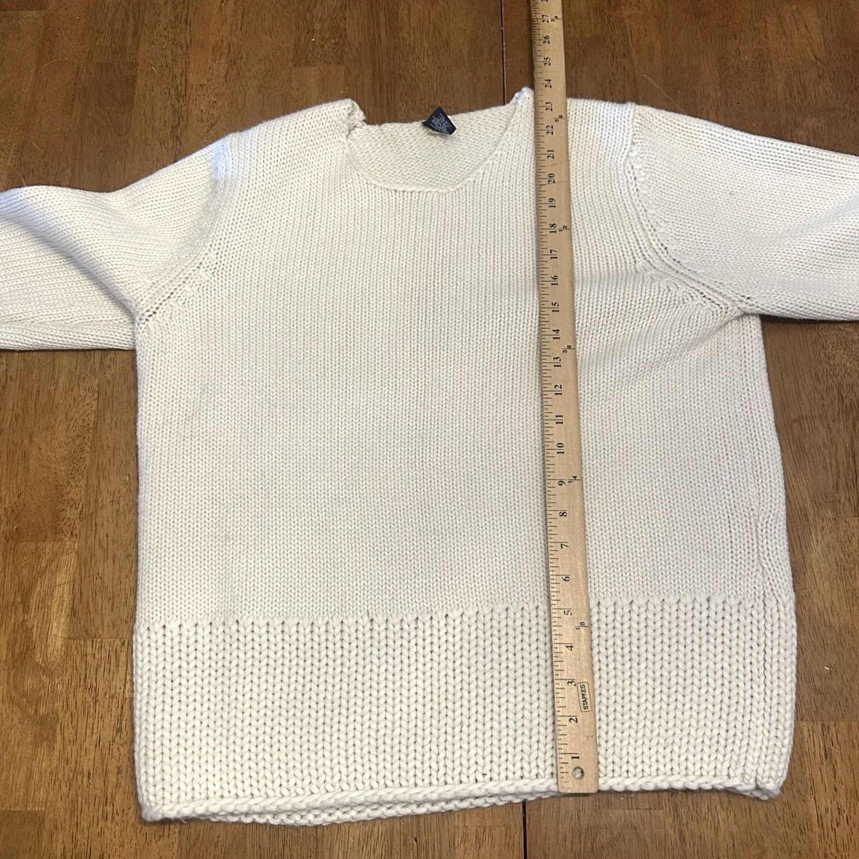 Gap Gap Wool Acrylic Chunky Knit Sweater XL White Women's Turtleneck Pullover Cable-Knit Christmas Size XL / US 12-14 / IT 48-50 - 5 Thumbnail