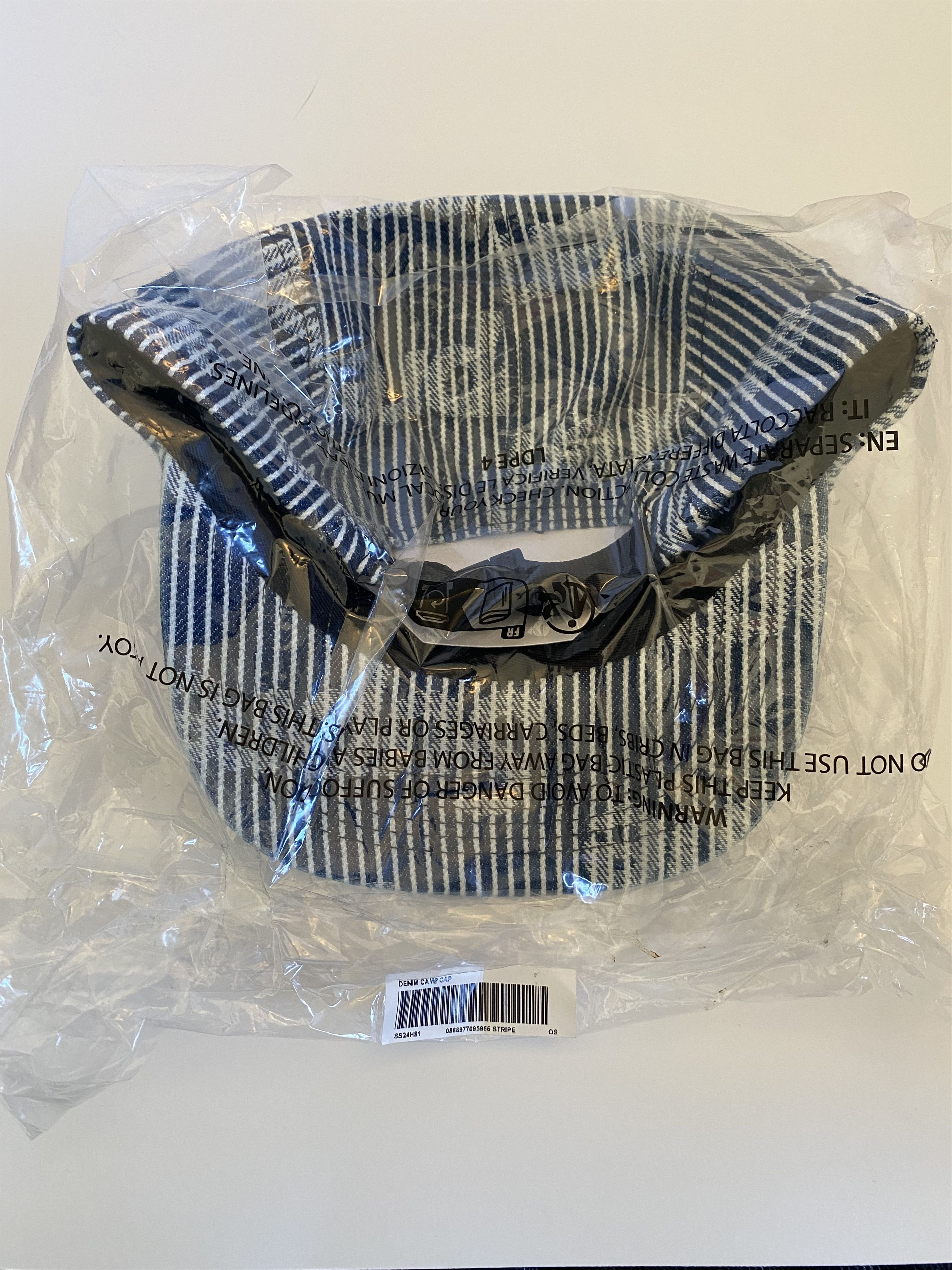 Supreme Denim Stripe Camp Cap Size ONE SIZE - 2 Thumbnail