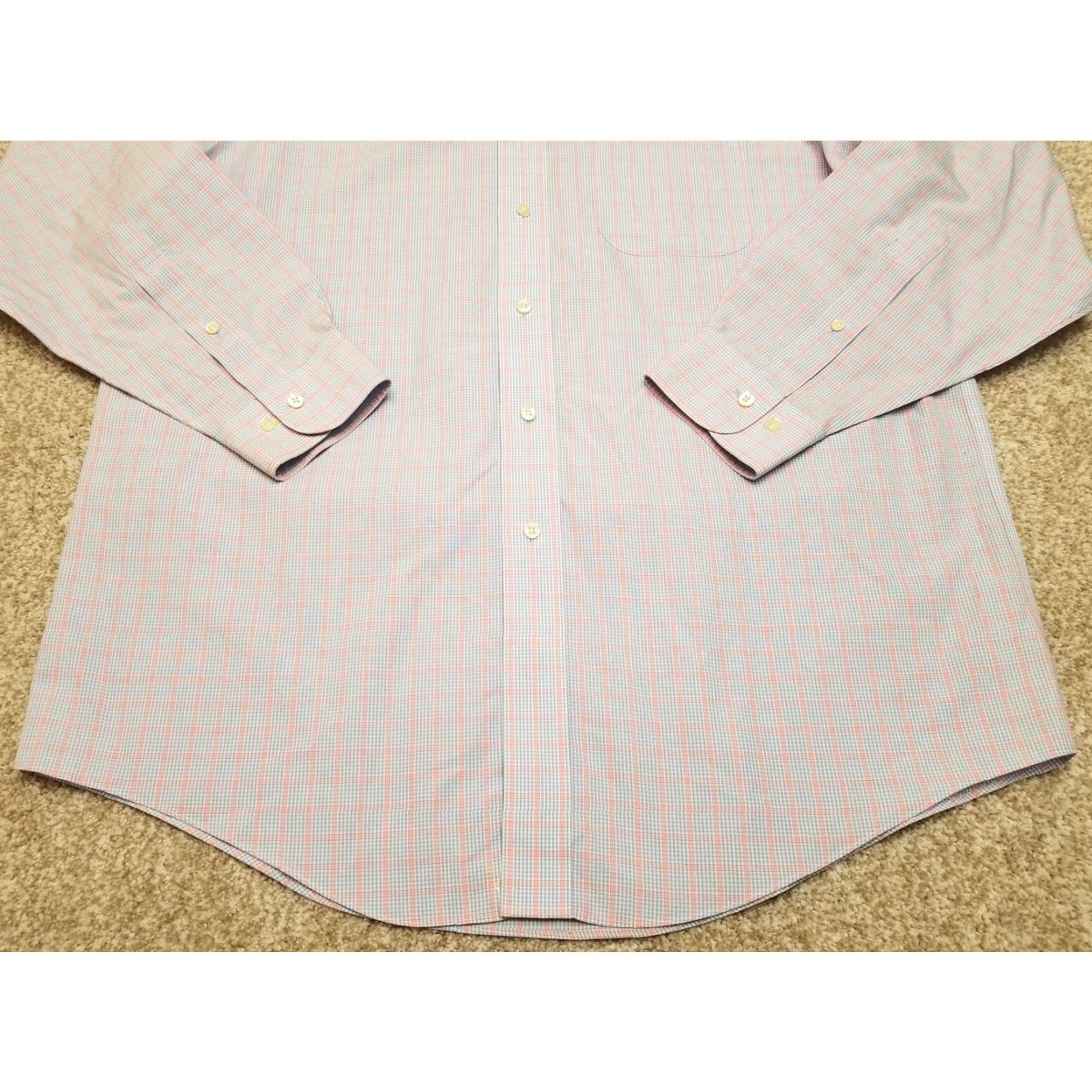 Brooks Brothers Brooks Brothers Shirt Mens 16.5 Blue Pink Check 100% Cotton Long Sleeve Casual Button-Up Shirt Mens Regular Size US XL / EU 56 / 4 - 3 Thumbnail