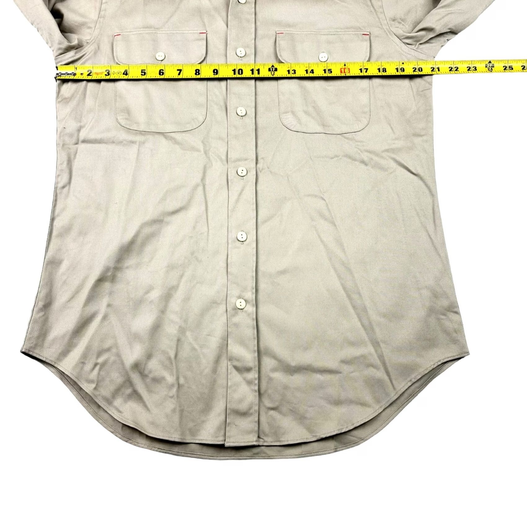 McGregor McGregor Bagpiper Button-Up Shirt Men's Long Sleeve Cotton Tan/Khaki Medium Beige Solid Size US M / EU 48-50 / 2 - 5 Thumbnail