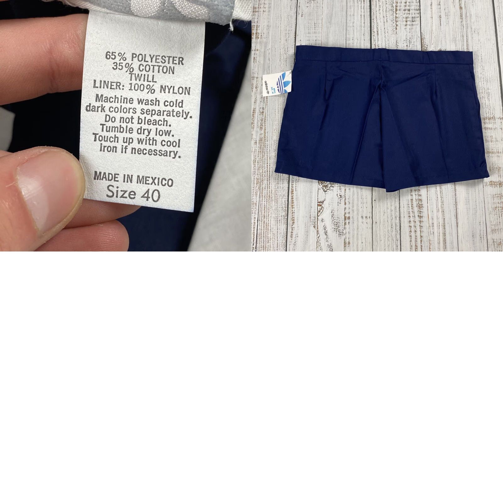 Adidas VINTAGE ADIDAS 80S RETRO DAD BELMONT TWILL TENNIS SHORTS 3" NAVY BLUE SZ 40 NOS Size US 40 / EU 56 - 8 Thumbnail