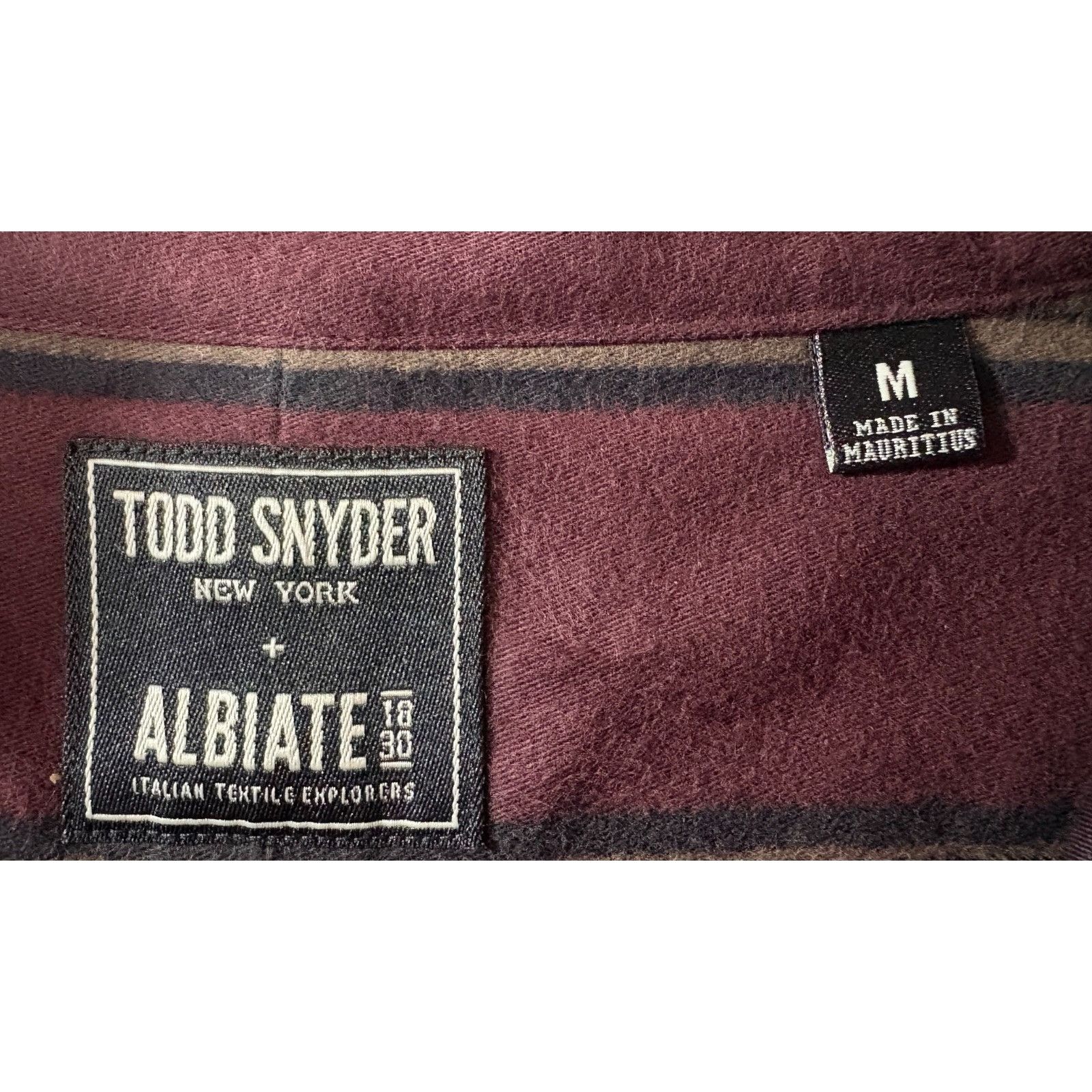 Todd Snyder Todd Snyder X Albiate flannel striped band collarShirt sz M Size US M / EU 48-50 / 2 - 2 Thumbnail