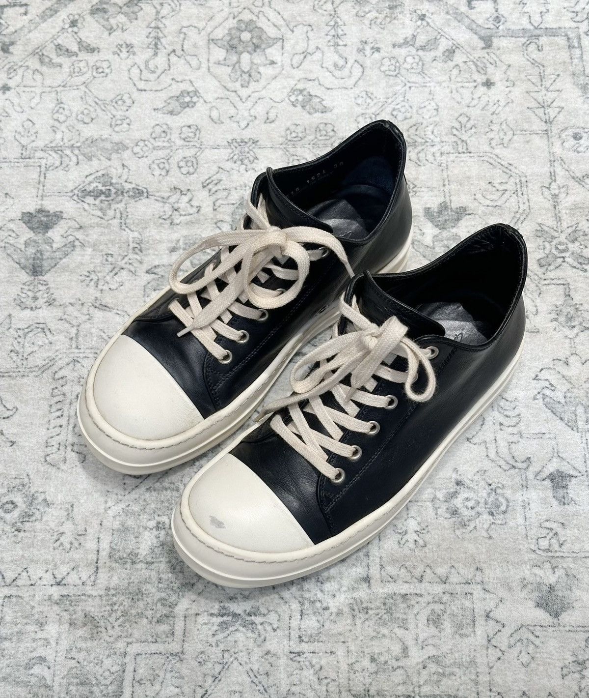 Rick Owens Rick Owens Mainline Leather Low-Top Sneakers Size US 8 / IT 38 - 2 Thumbnail