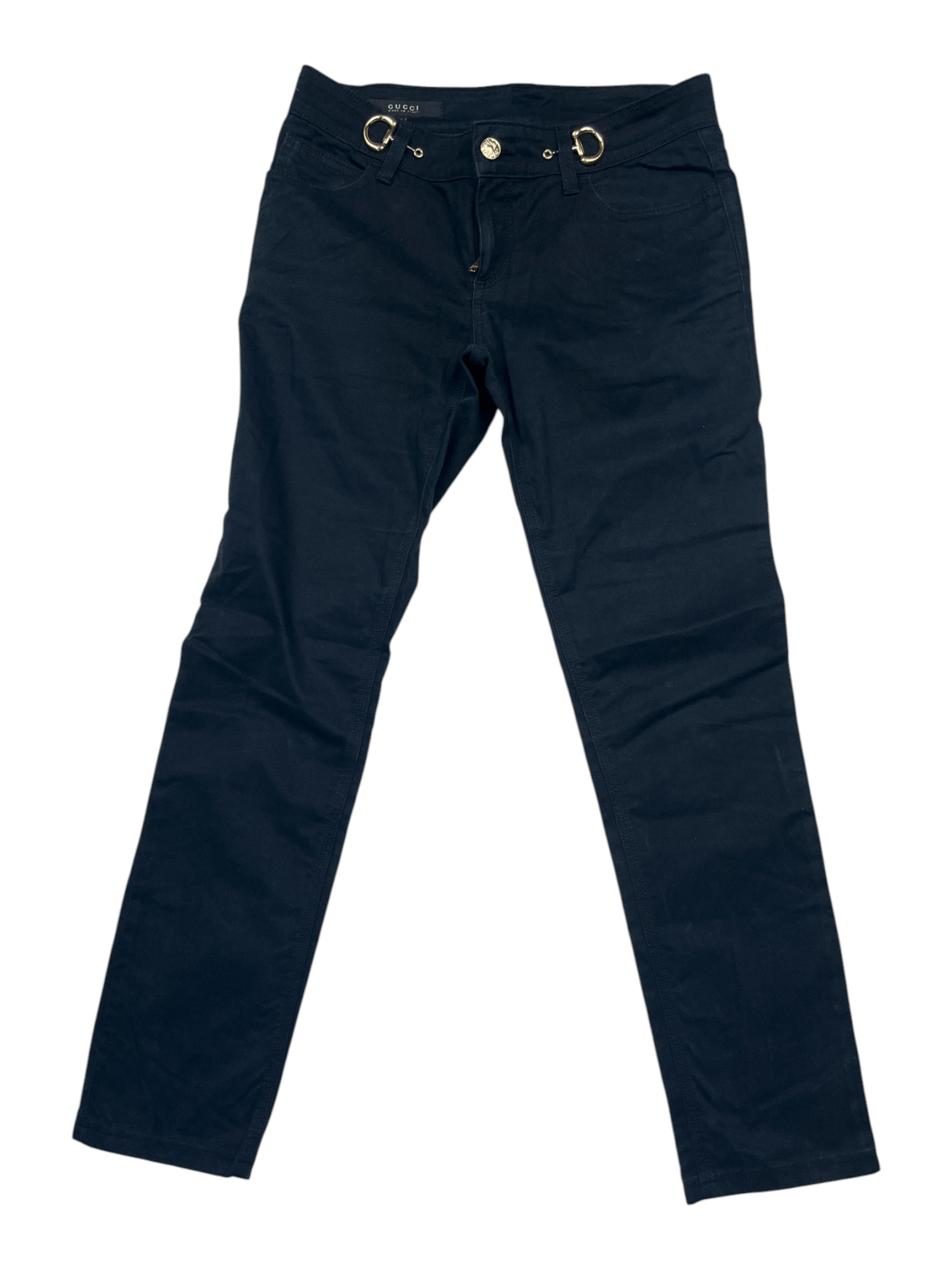 Gucci Gucci Black Pants With 2 Golden Horsebits And GG Button Size 26" / US 2 / IT 38 - 1 Thumbnail