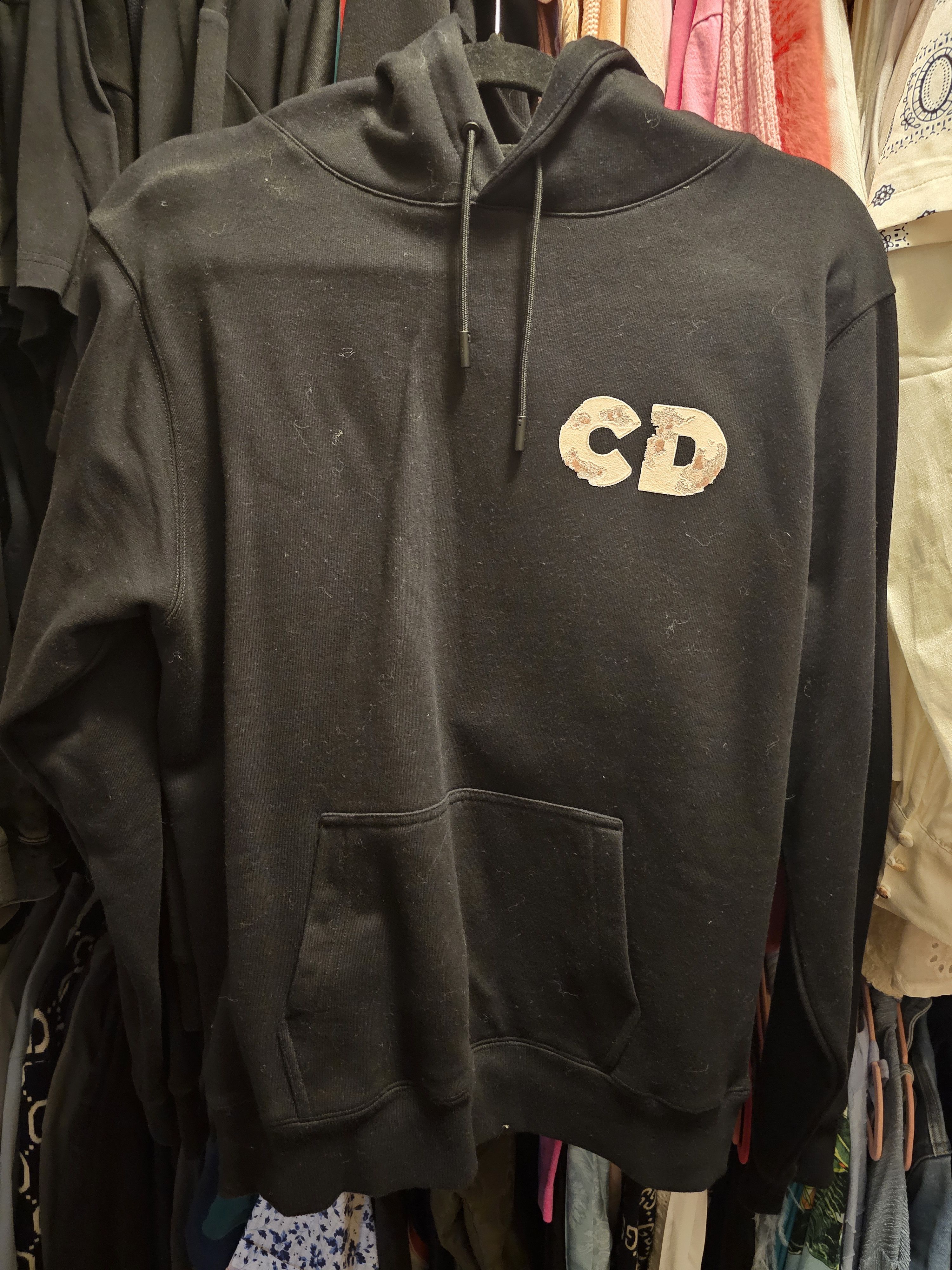 DIOR × DANIEL ARSHAM 20ss ロゴ プリント パーカー Pre-Owned DIOR SS20 Daniel Arsham 2020 Eroded Logo Cotton Hoodie