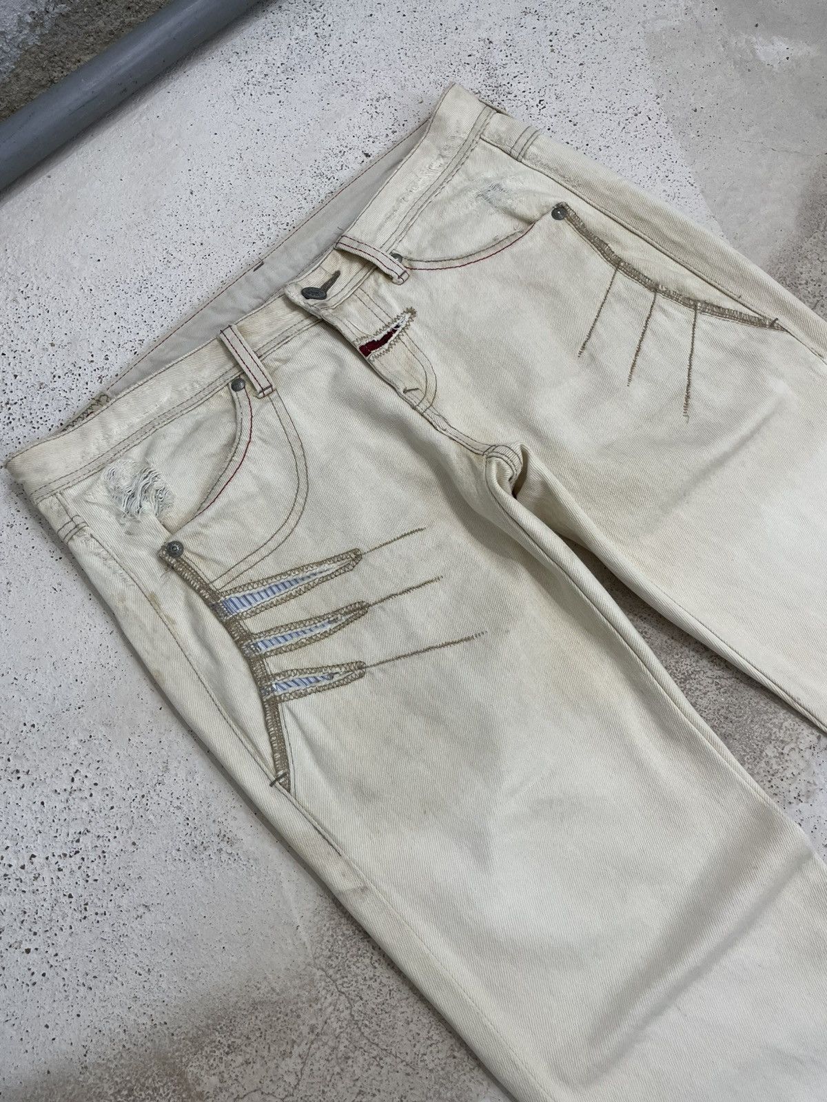 Designer Marithé Fràncois Girbaud Le Jean Rusty Black Washed Flate Size US 31 - 4 Thumbnail