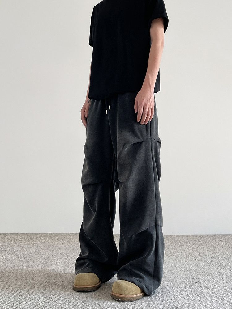 Other Black Pleated Stacked Pants, Flared Baggy Pants Size US 29 - 1 Thumbnail