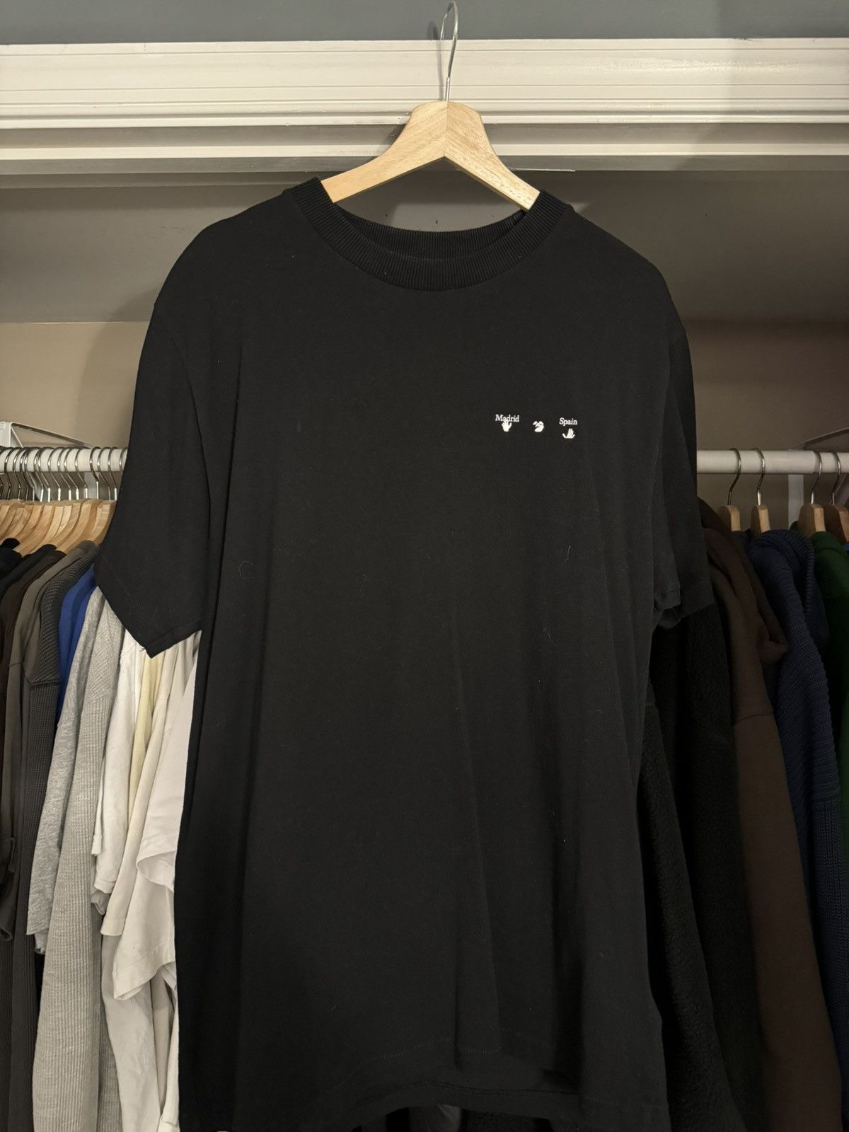 image of Off White Madrid Flagship Store Exclusive Tee 1/50 in Black, Men's (Size XL)