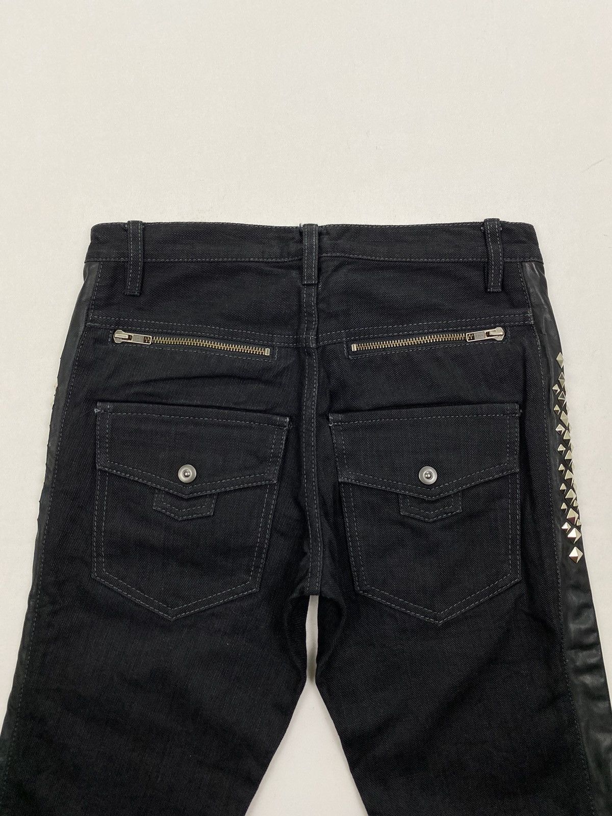 Japanese Brand Mononofu Teru Nakano Leather Side Studded Denim Size US 30 / EU 46 - 9 Thumbnail