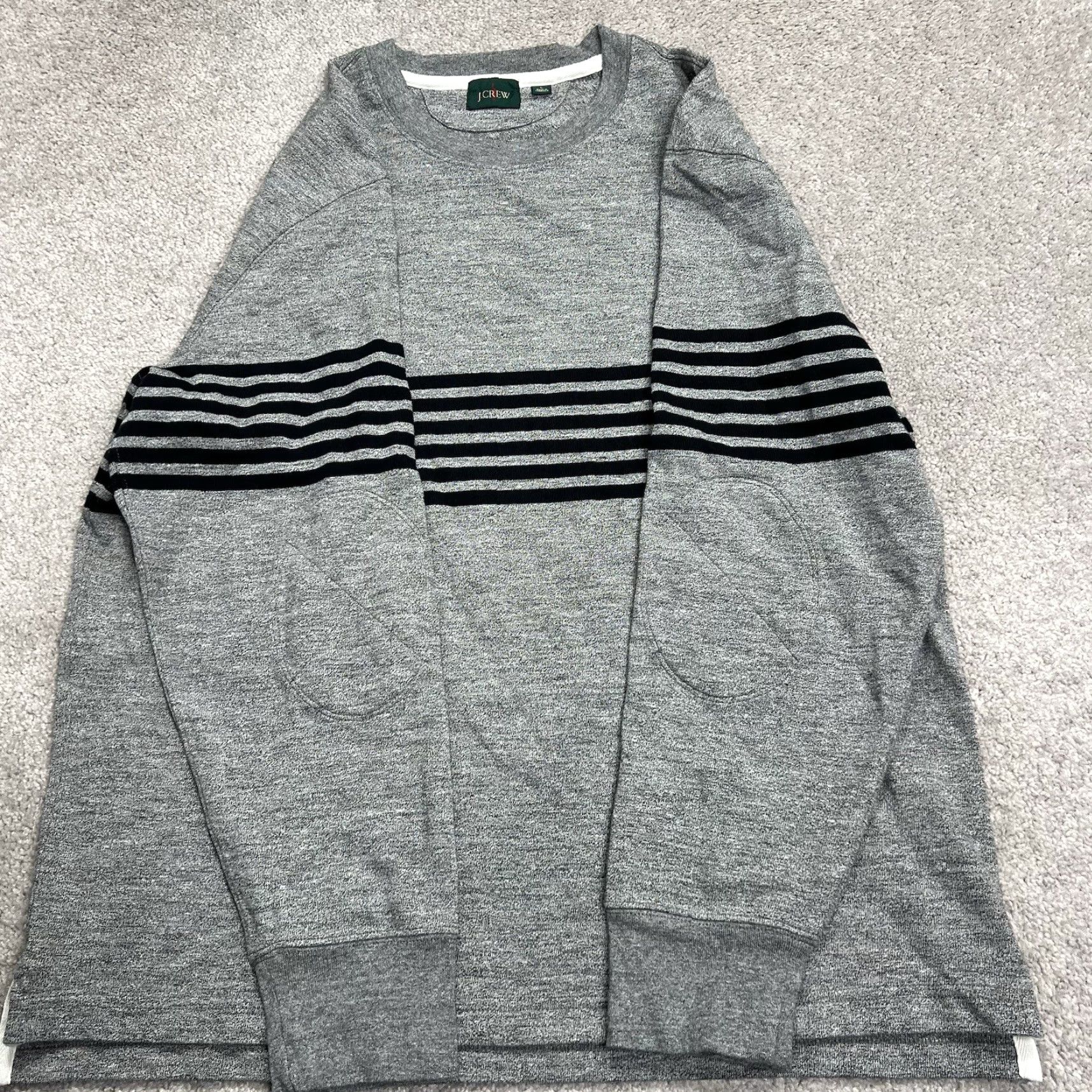 J.Crew J. Crew Oarsman Sweatshirt Mens Large Gray Stripe Rugby Crewneck Pullover Holiday? Size US L / EU 52-54 / 3 - 5 Thumbnail