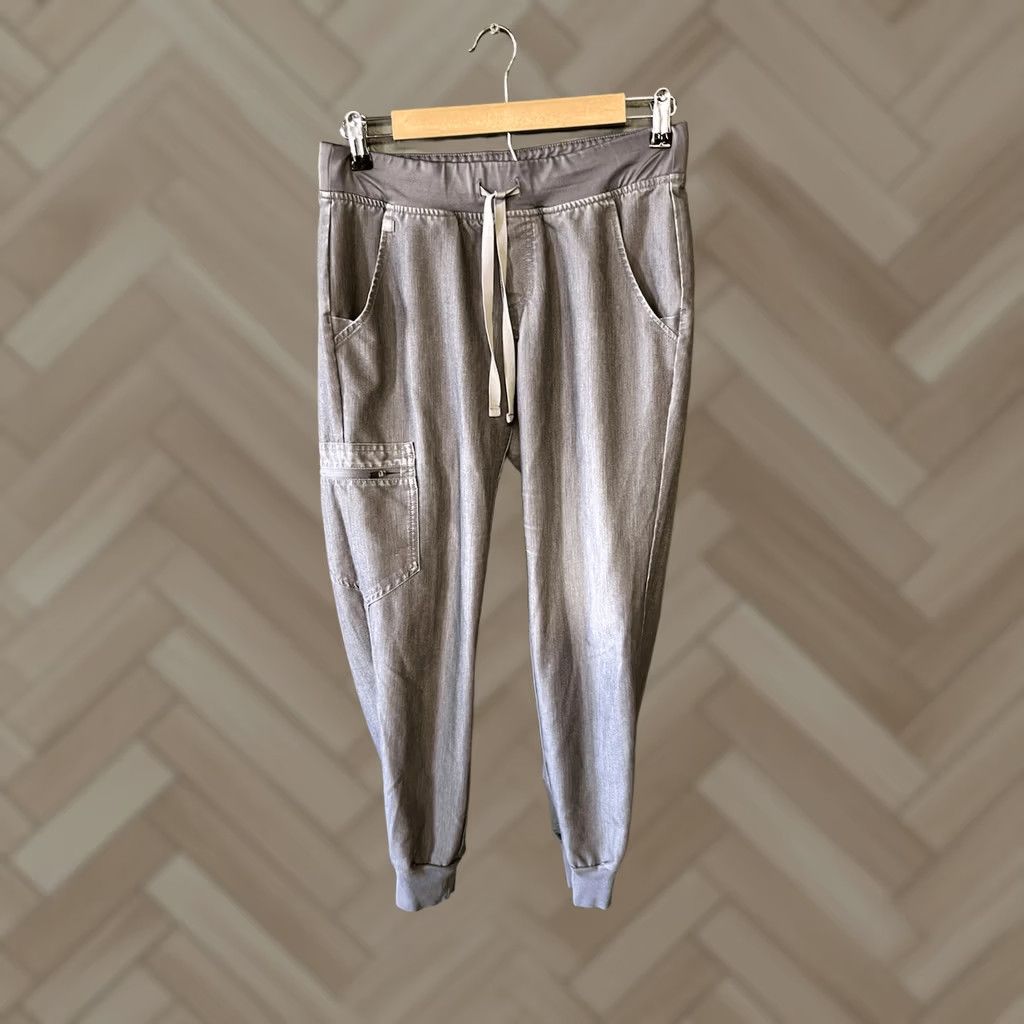 Vintage FIGS Pants S Gray Womens Scrub Medical Size Drawstring Jogger Size 28" / US 6 / IT 42 - 1 Thumbnail