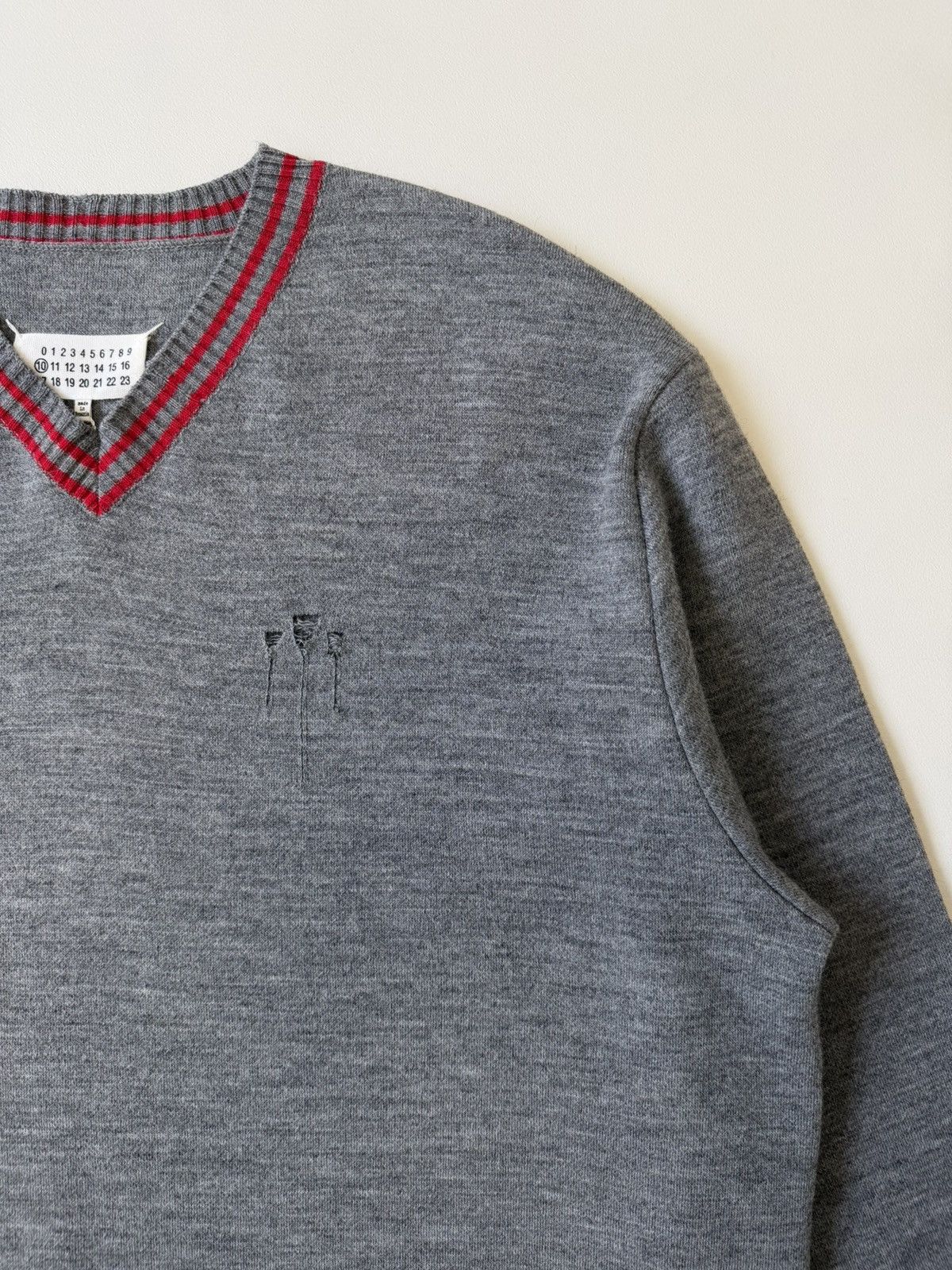 Maison Margiela A/W 20 ‘Distressed’ College Knit Sweater Size US XXL / EU 58 / 5 - 7 Thumbnail
