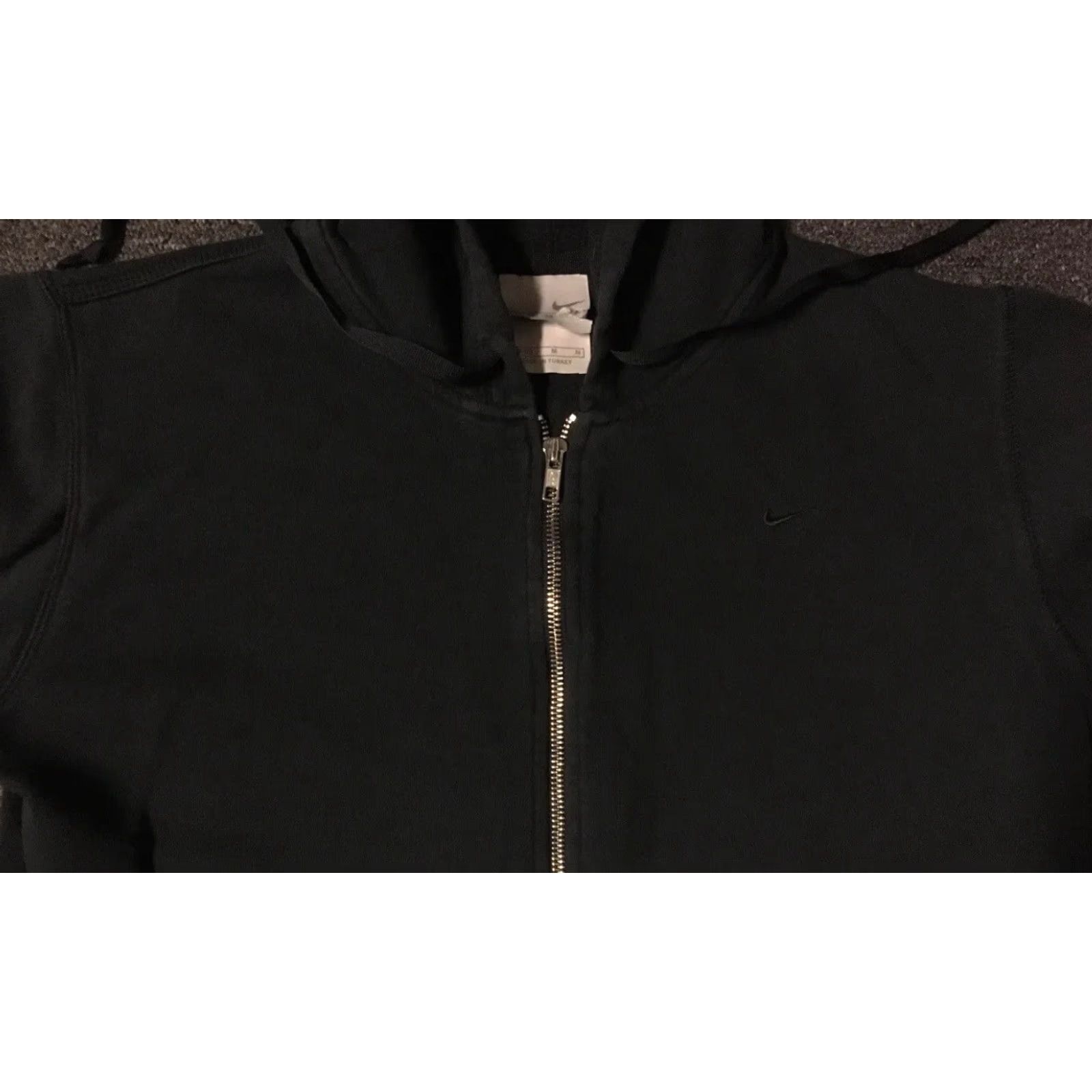 Nike VINTAGE Nike Swoosh Faded Zip Hoodie M 8-10 Gym Grunge Travis Scott Hip Hop 90s Shirt Womens Black Nike ACG Sweatshirt Full Zip Athletic Size M / US 6-8 / IT 42-44 - 4 Thumbnail