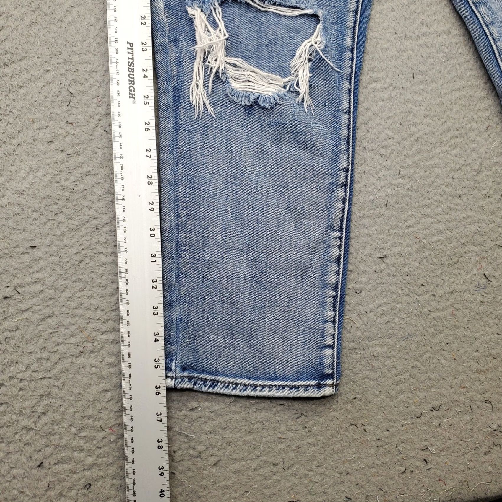 Pacsun PacSun Womens Jeans 30 Blue Denim Stretch Boho Faded Distressed Straight Leg Mom Size 30 Womens jeans Size 30" / US 8 / IT 44 - 3 Thumbnail