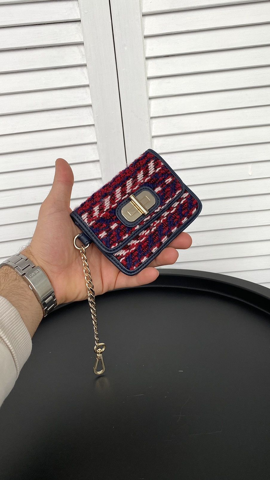 Tommy Hilfiger Tommy Hilfiger Chain Cardholder Knit Leather Mini Bag Size ONE SIZE - 3 Thumbnail