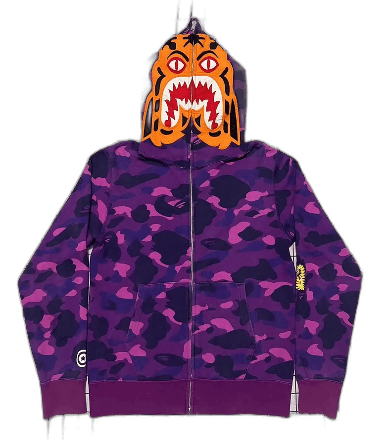 Bape Purple Camouflage Tiger Head Jacket