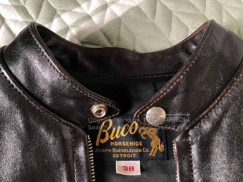 Buco Buco J-100 classic locomotive tea core horseskin leather Size US M / EU 48-50 / 2 - 5 Thumbnail