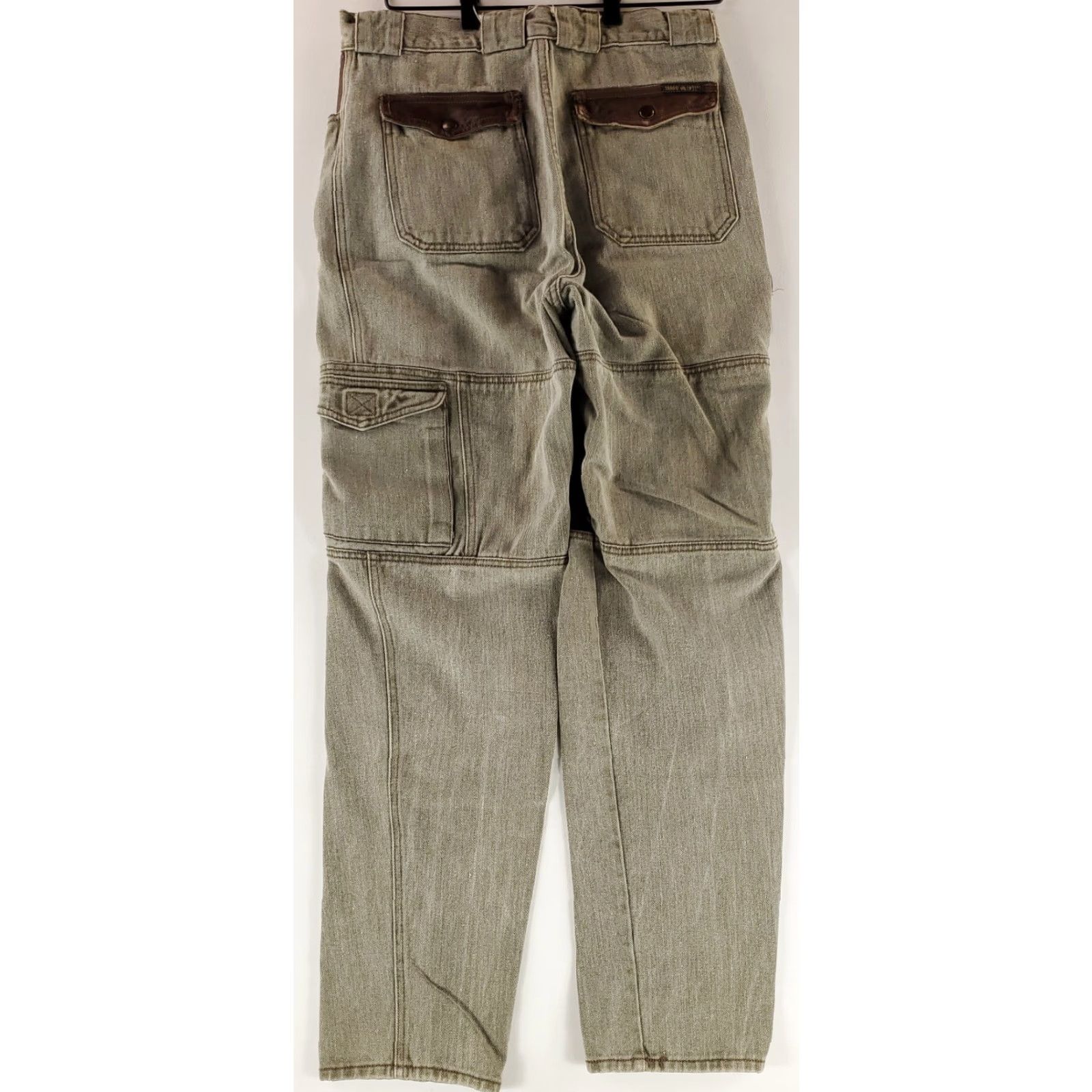 Vintage VINTAGE Sergio Valente Cargo Jeans Drab Green Mens 32 Inseam 34 Straight 32 x 33 Actual Brown Jeans Mens Size US 32 / EU 48 - 6 Thumbnail