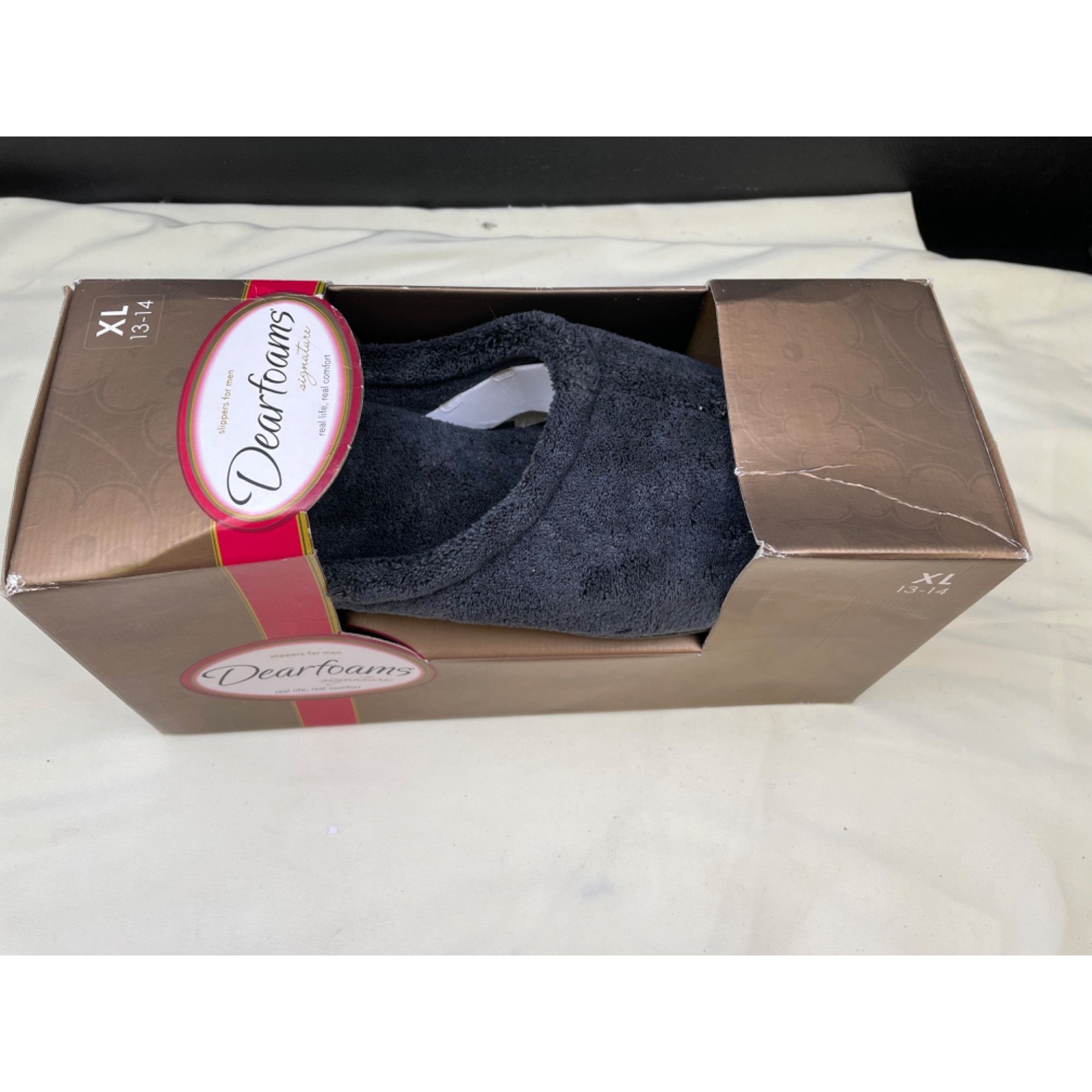 Other Dearfoams Mens Black Slippers Ultimate Comfort Firm Cushion Size US 13 / EU 46 - 2 Thumbnail