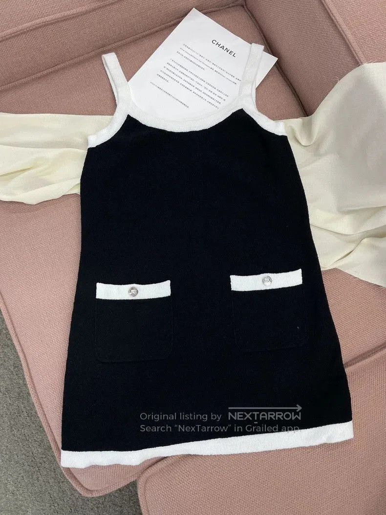 Chanel Chanel Black White Sling Dress Double C. Size US L / EU 52-54 / 3 - 1 Thumbnail
