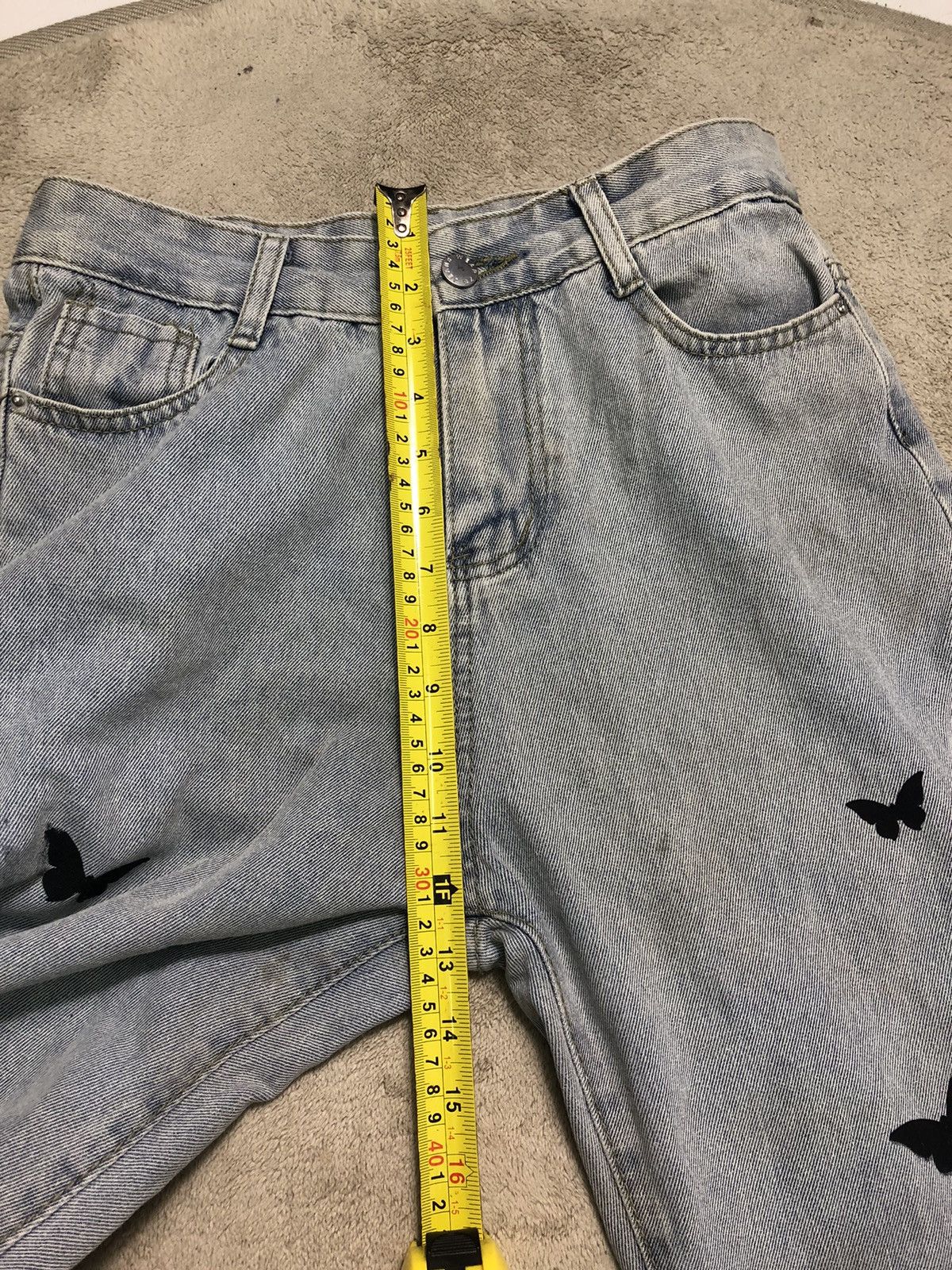 Vintage 🦋 Vintage 90s ZS Jeans Butterfly Silhouettes Straight Denim Size US 29 - 20 Thumbnail