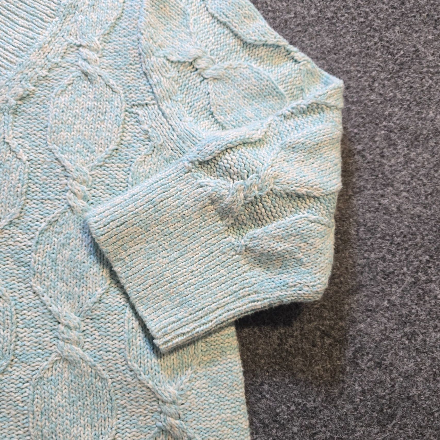 J. Jill J. Jill Sweater Women Size M Green Cable-Knit 3/4 Sleeve V-Neck Soft Casual Pullover Size M / US 6-8 / IT 42-44 - 4 Thumbnail