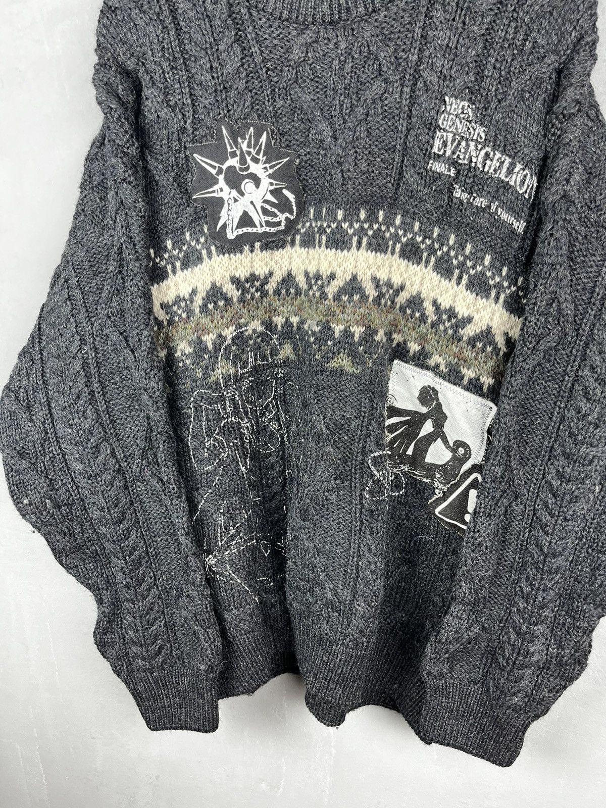 Vintage Distressed Knit ART sweater vintage Size US XL / EU 56 / 4 - 3 Thumbnail