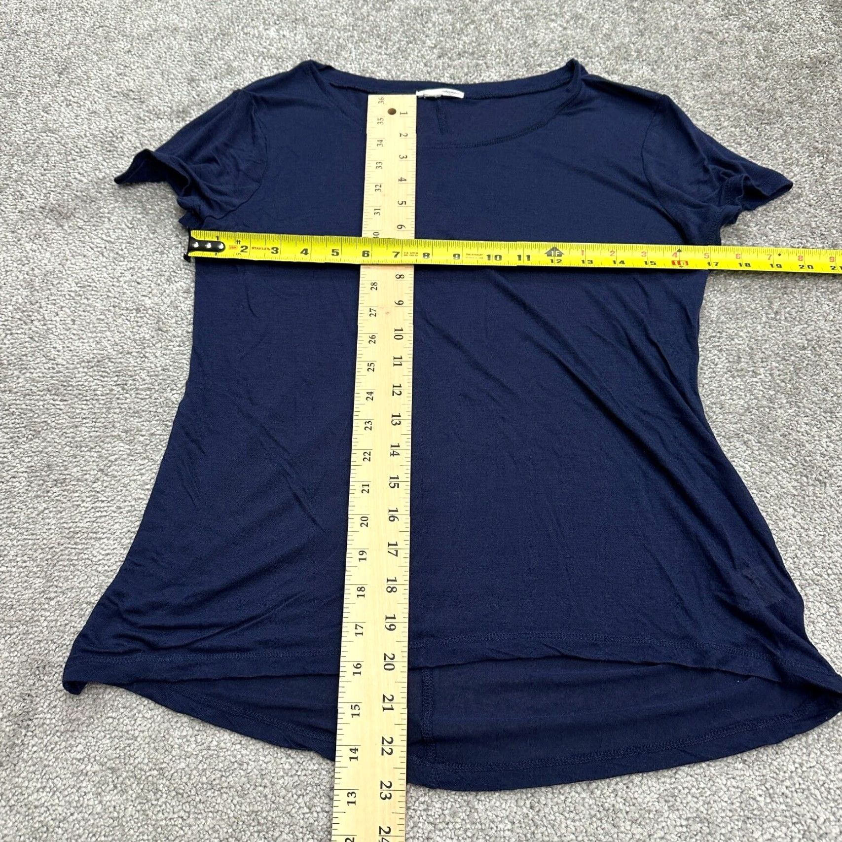Vintage Halogen Shirt Women Small Dark Blue Short Sleeve Round Neck Size S / US 4 / IT 40 - 5 Thumbnail