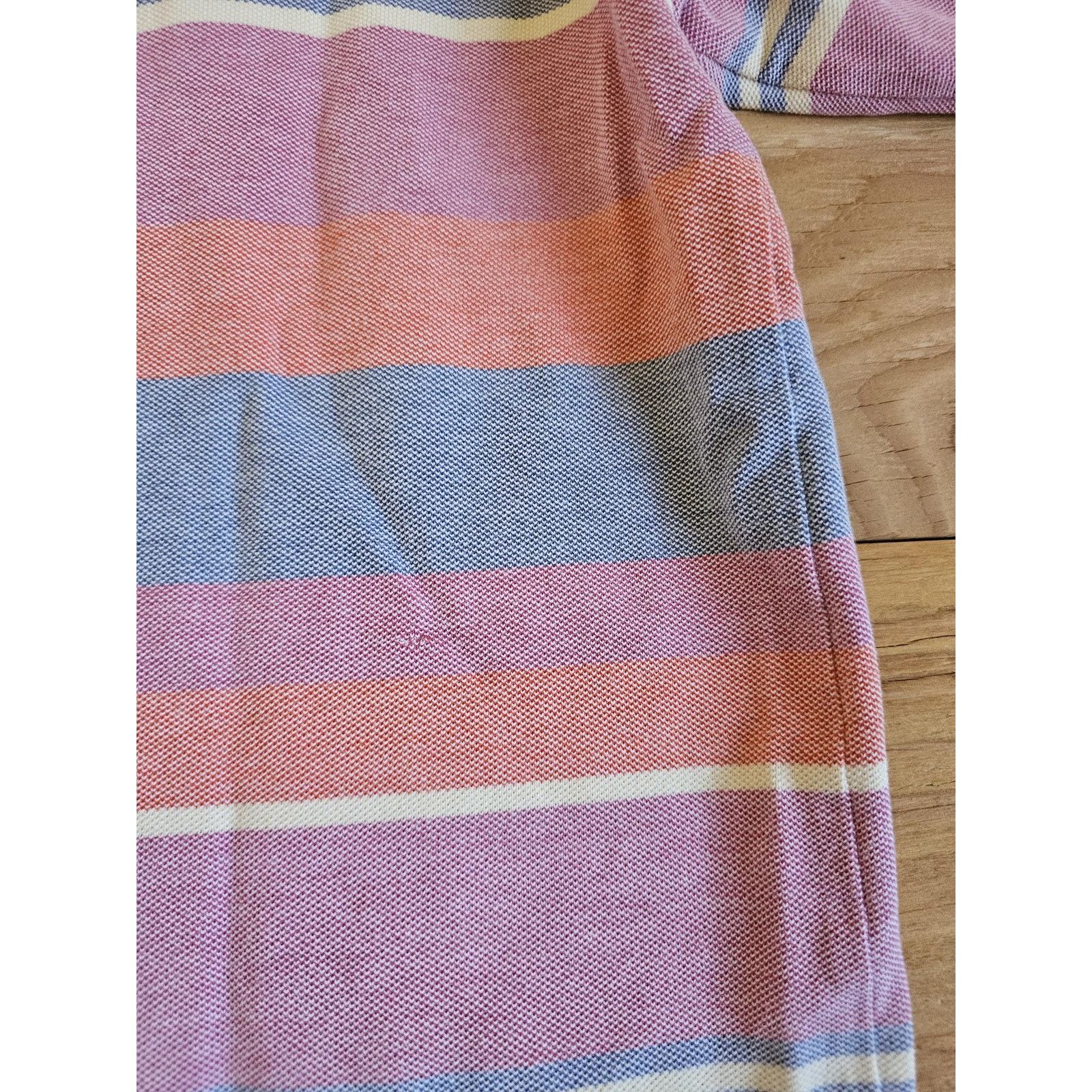 Daniel Cremieux Daniel Cremieux Collared Polo Pique Striped Shirt L Pastel Size US L / EU 52-54 / 3 - 4 Thumbnail