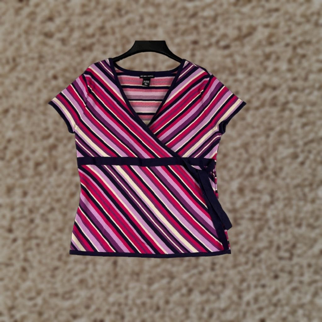 Vintage New York & Company Shirt Mens Large Pink Striped 70s Retro Look Acrylic Size L / US 10 / IT 46 - 1 Thumbnail