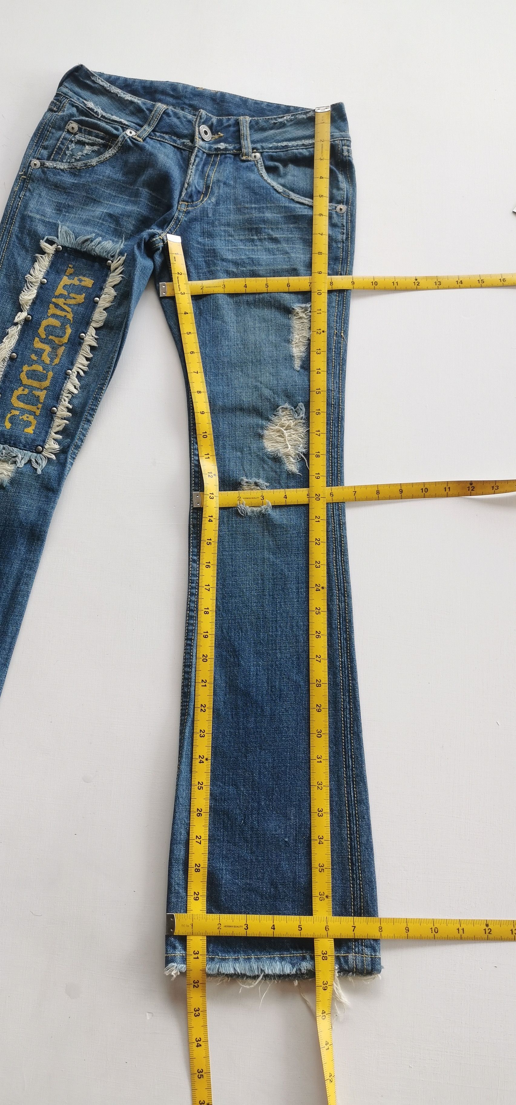 Tornado Mart flared patches jeans Size 27" / US 4 / IT 40 - 3 Thumbnail