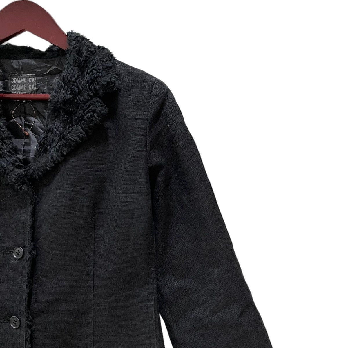 Comme Ca Ism Comme Ca Faux Fur Duck Canvas Button Jacket Size S / US 4 / IT 40 - 3 Thumbnail