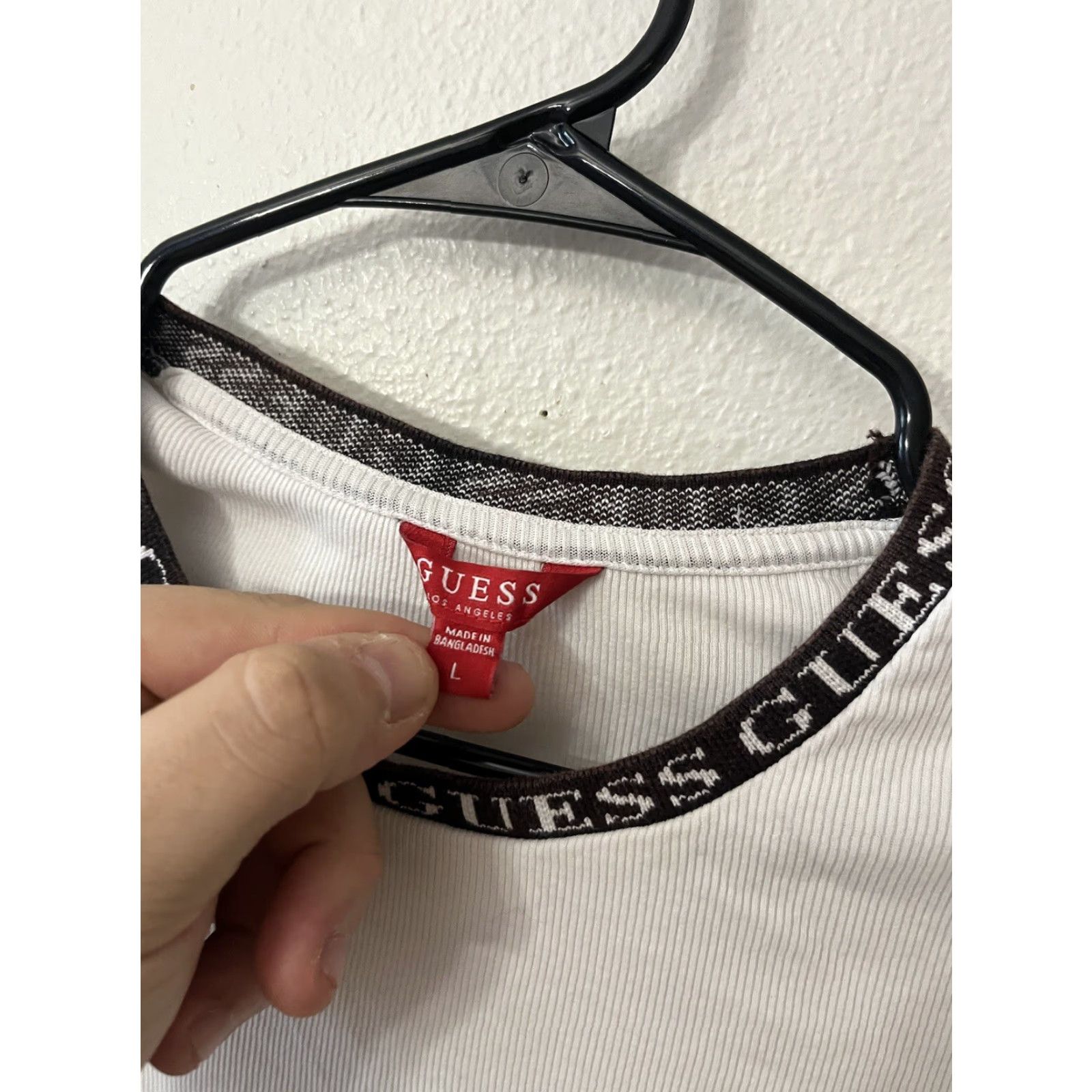 Guess VINTAGE GUESS Shirt Women L White Fairy Isle Long Sleeve Crew Neck Glitter Logo 90s Birthday Modern Womens Size L / US 10 / IT 46 - 2 Thumbnail