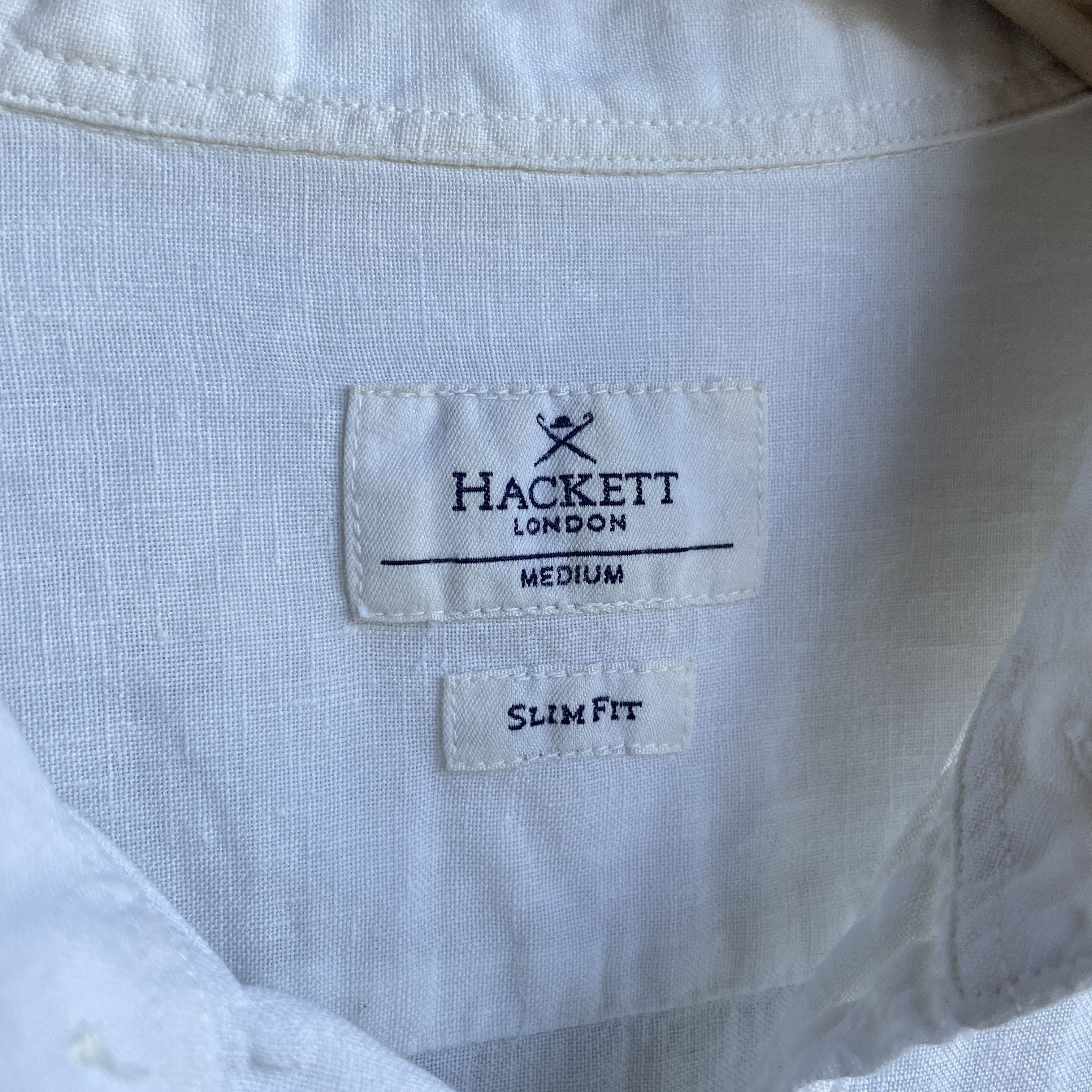 Hackett Hackett Garment Dyed Linen Short Sleeve Slim Fit Shirt Size US M / EU 48-50 / 2 - 4 Thumbnail