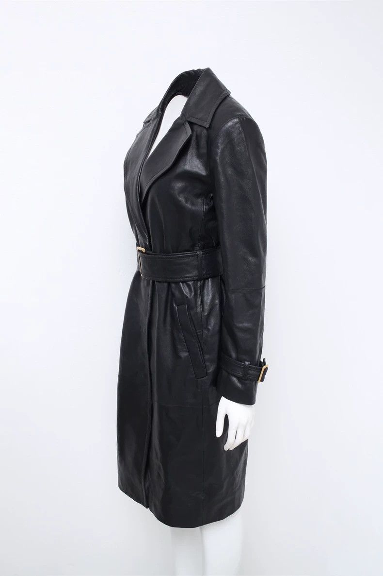 Max Mara Max Mara Black leather trench coat Size S / US 4 / IT 40 - 2 Thumbnail