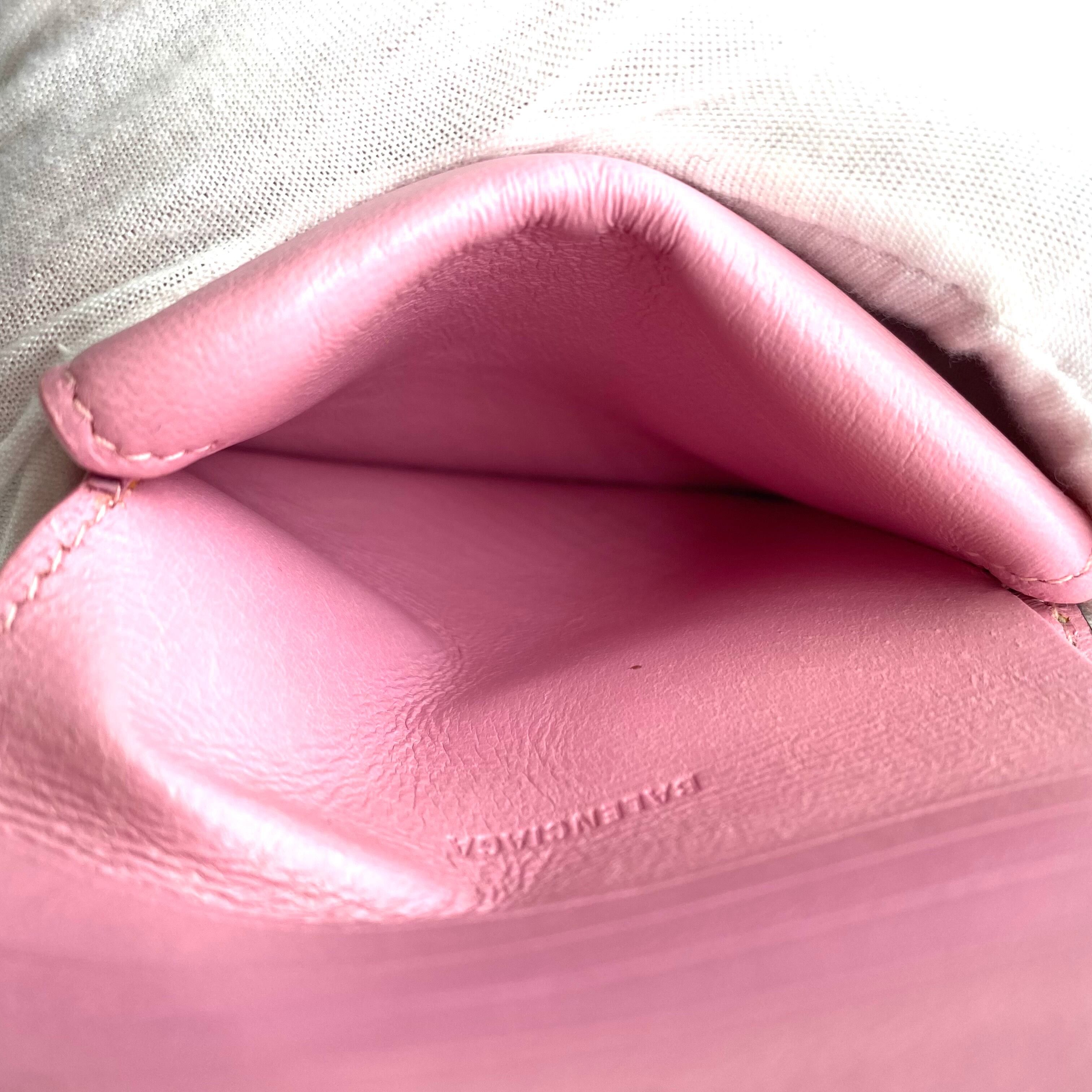 Balenciaga Balenciaga Leather Folding Wallet Black Pink Size ONE SIZE - 5 Thumbnail
